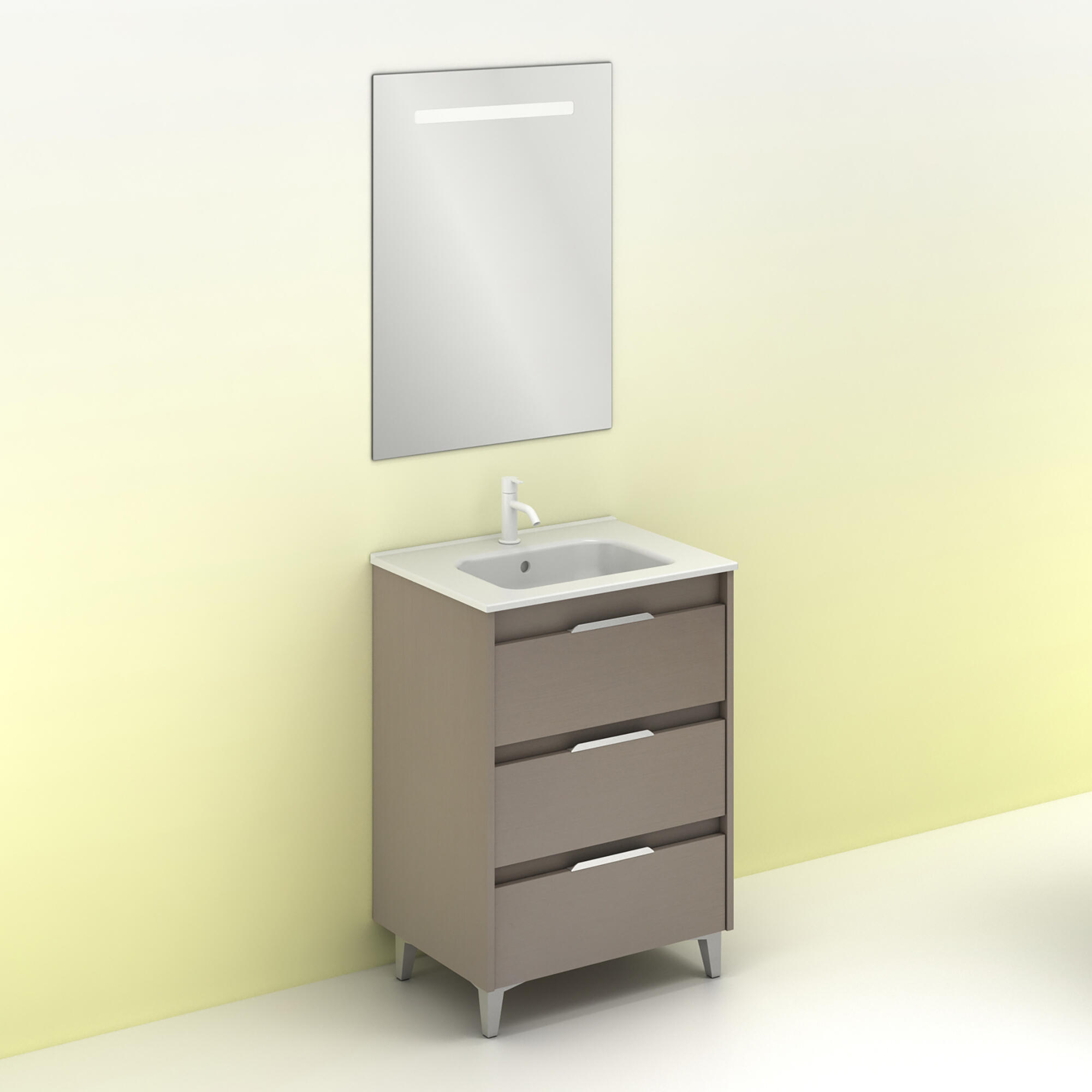 Mueble de baño con lavabo suki topo 60x45 cm
