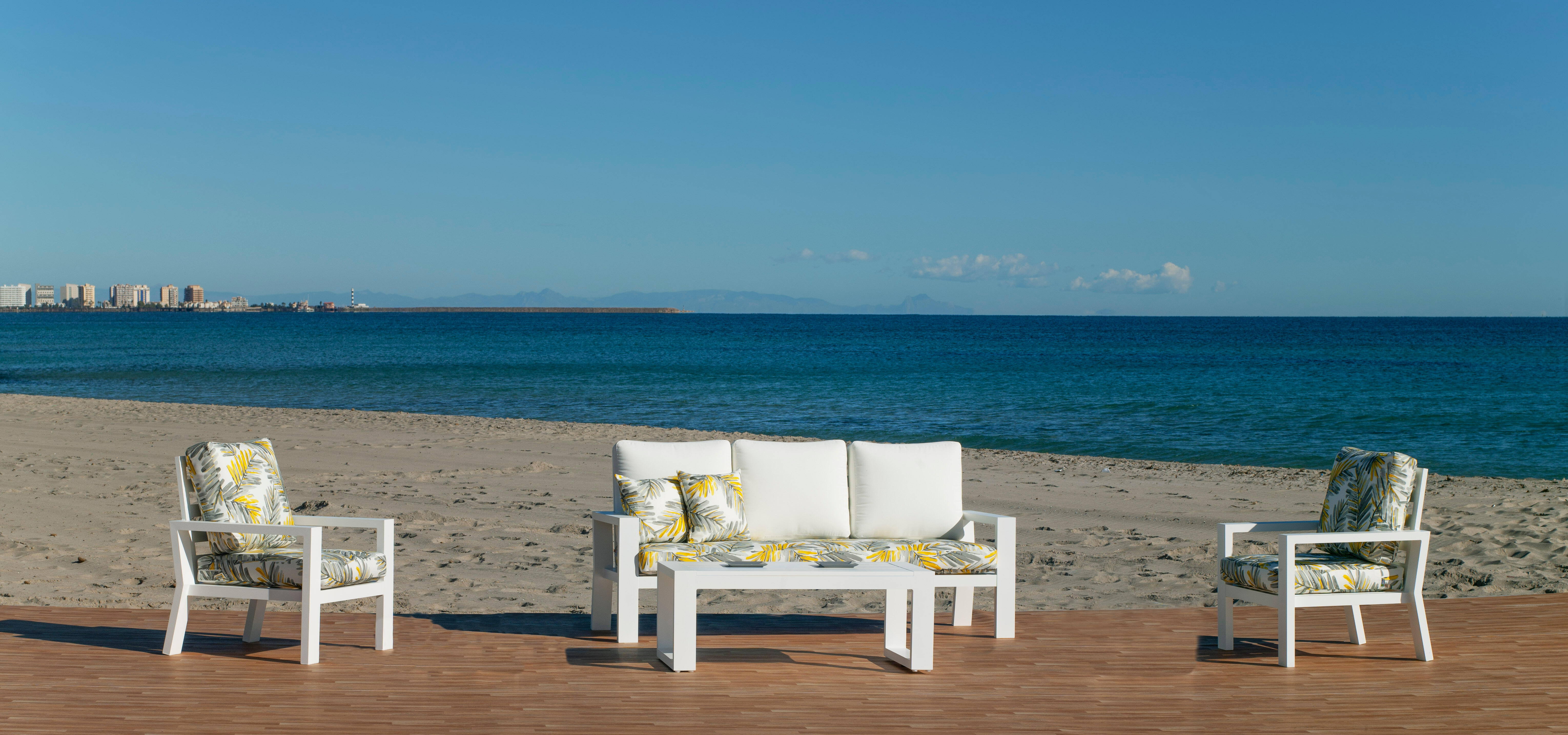 Conjunto de jardín duero blanco de 5 plazas