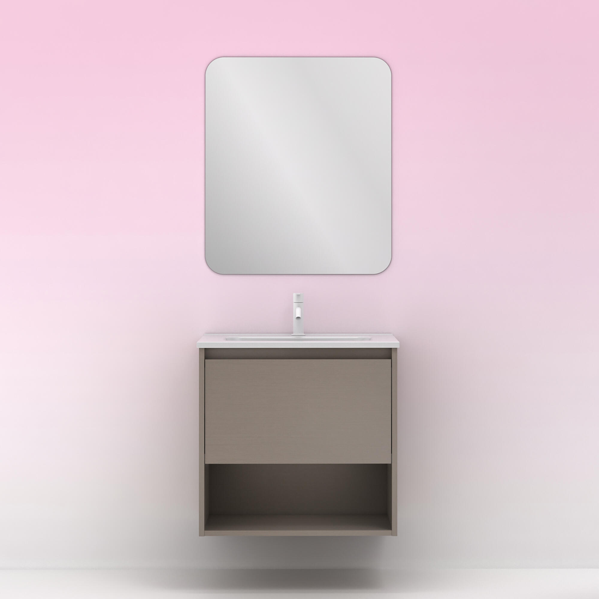Mueble de baño con lavabo niwa topo 60x45 cm