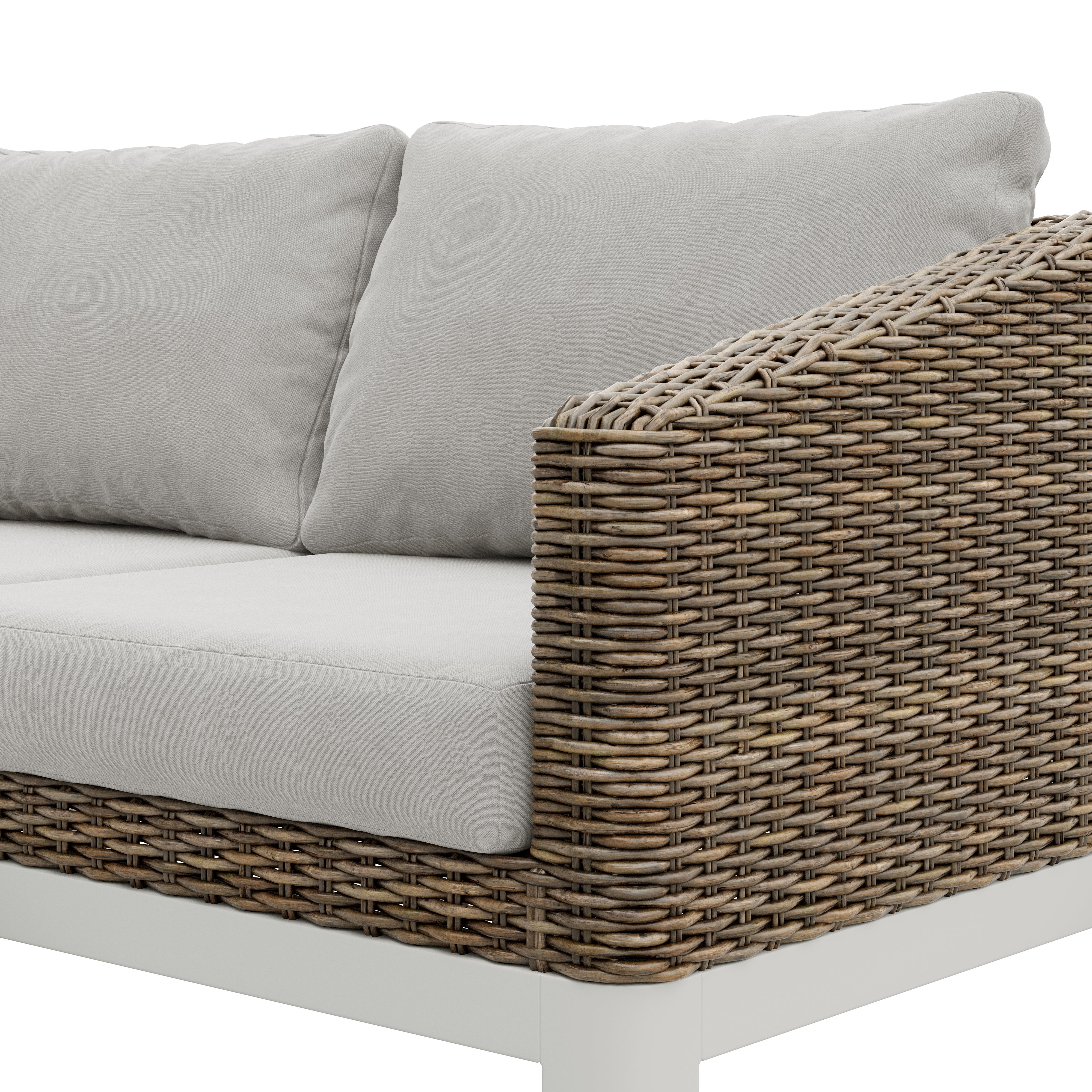 Sofá de jardín de aluminio con cojín Salonica blanco - 4