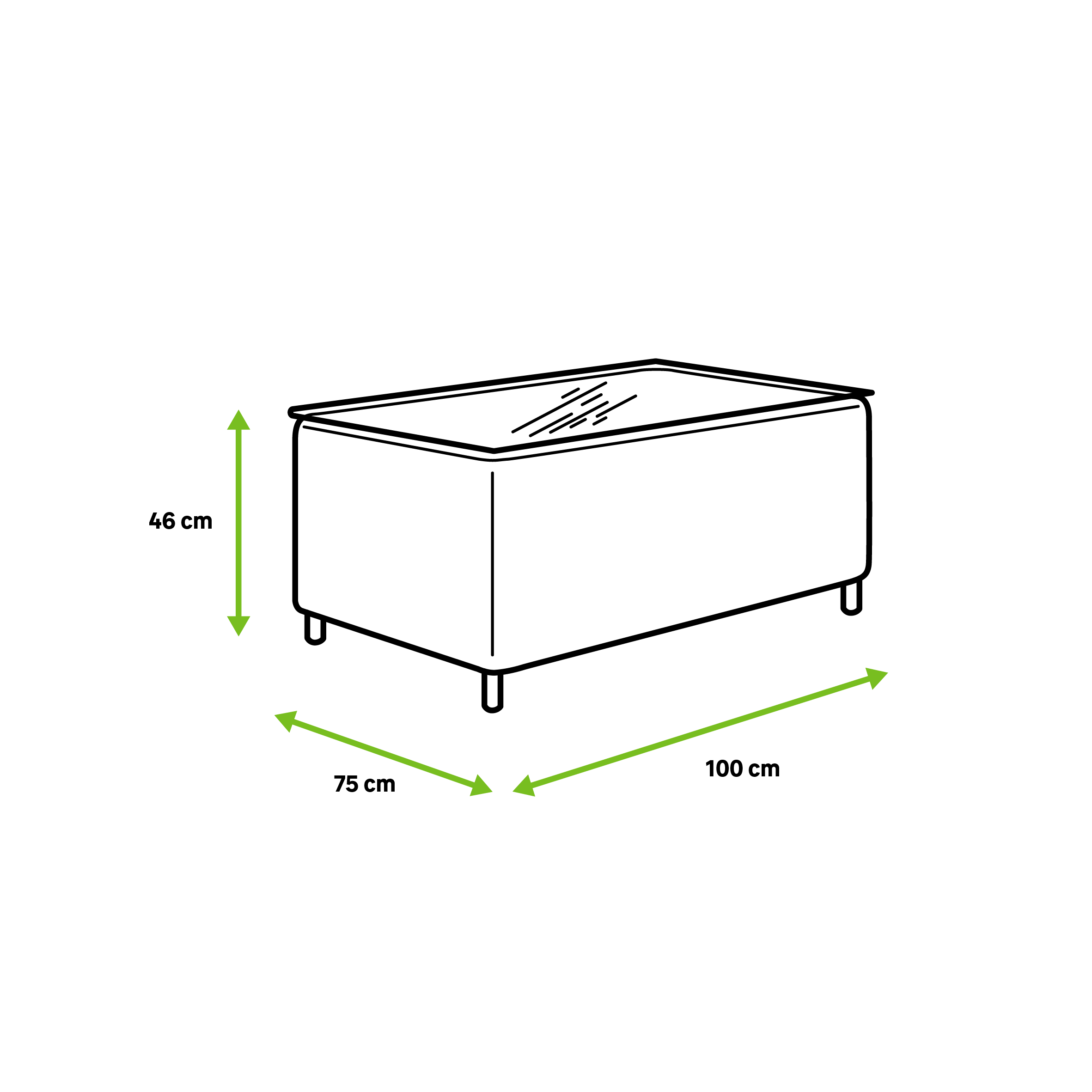 Mesa de centro de jardín de aluminio Berna beige de 99x45x53 cm - 2