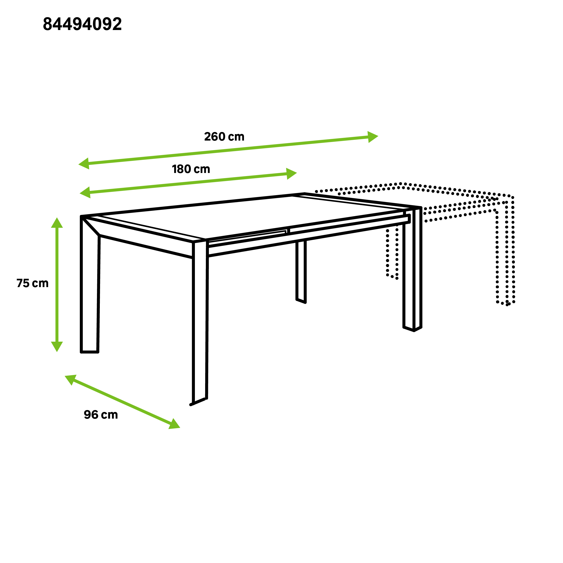 Mesa de alumínio NATERIAL AQUILA II 180/220X100CM ANTRACITE - 11
