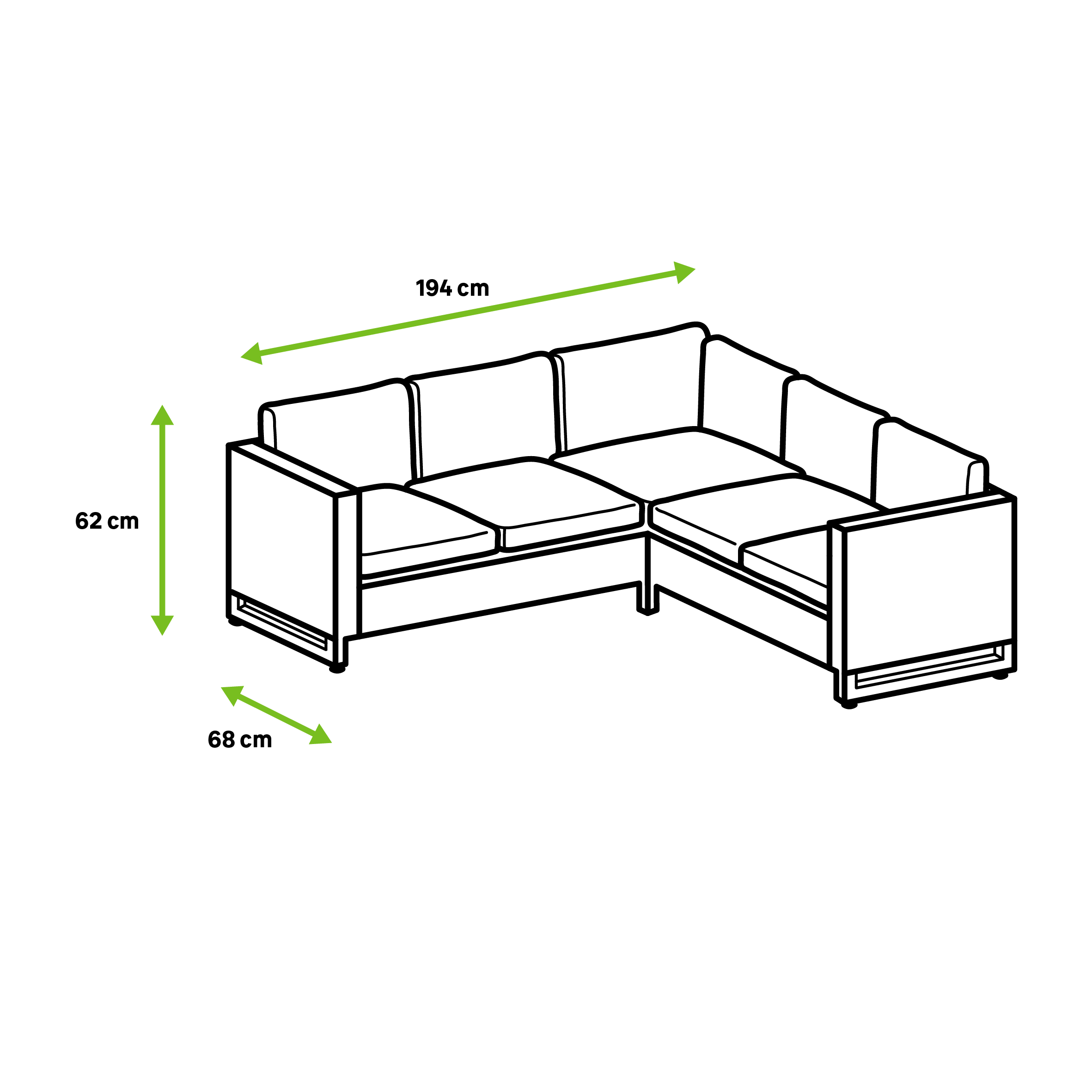 Sofá de canto em rattan sintético cinzento escuro Naterial Noa - 8