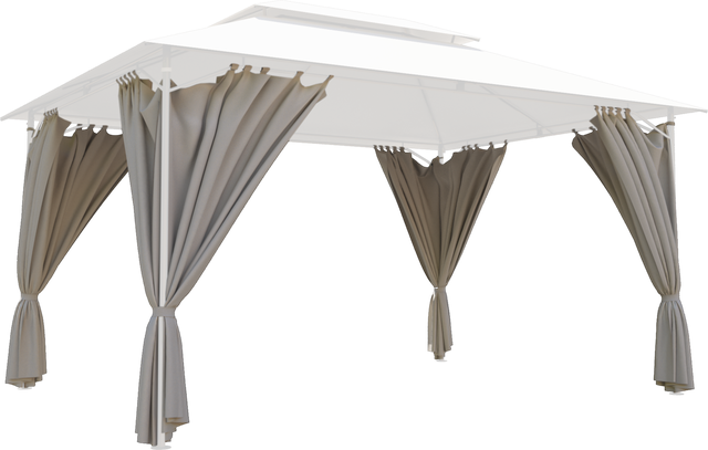 Zasłony do pawilonu ogrodowego Oxis 188x324 cm szare Naterial