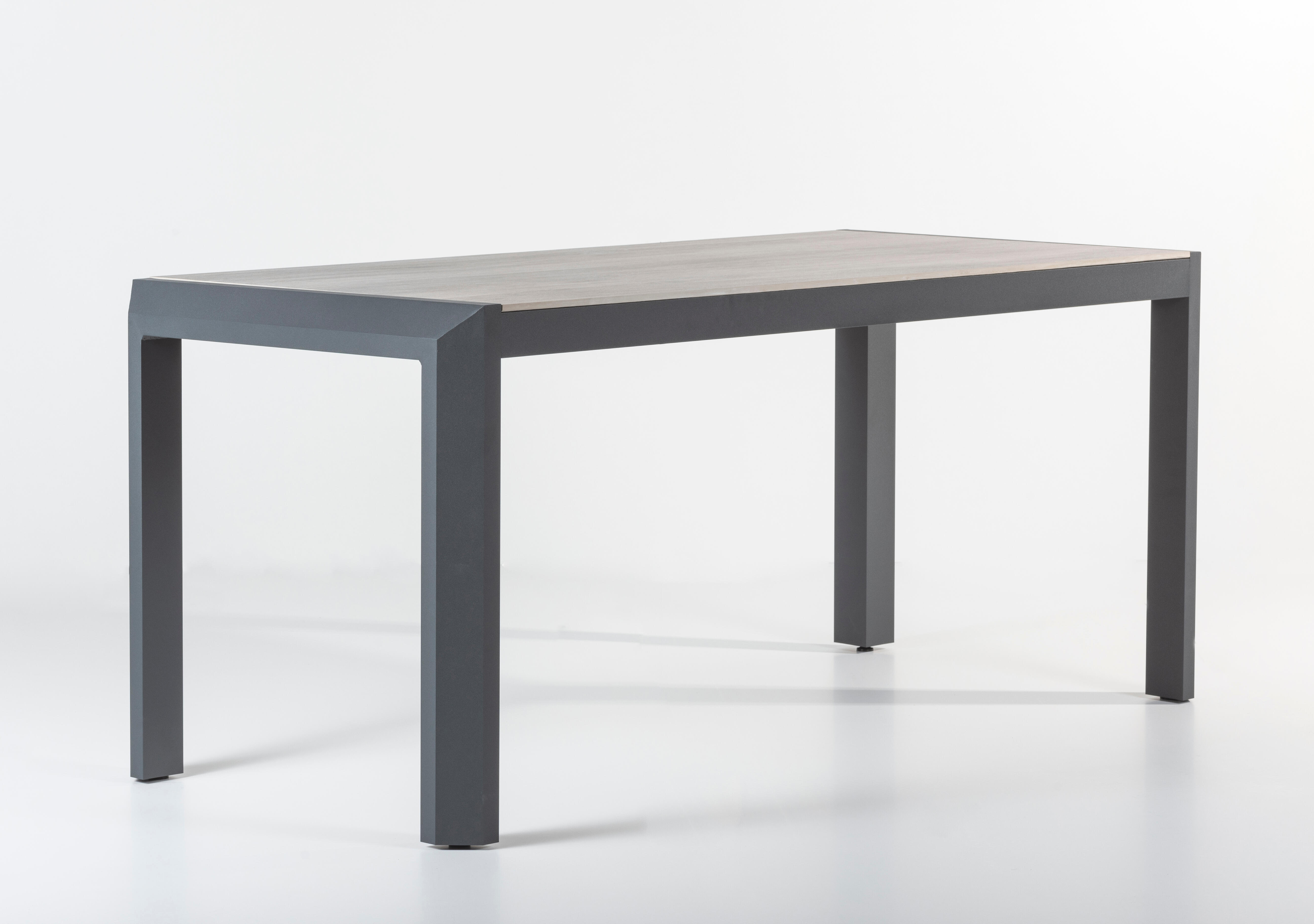 Mesa de aluminio y cerámica volga antracita origin de 75x74x165 cm
