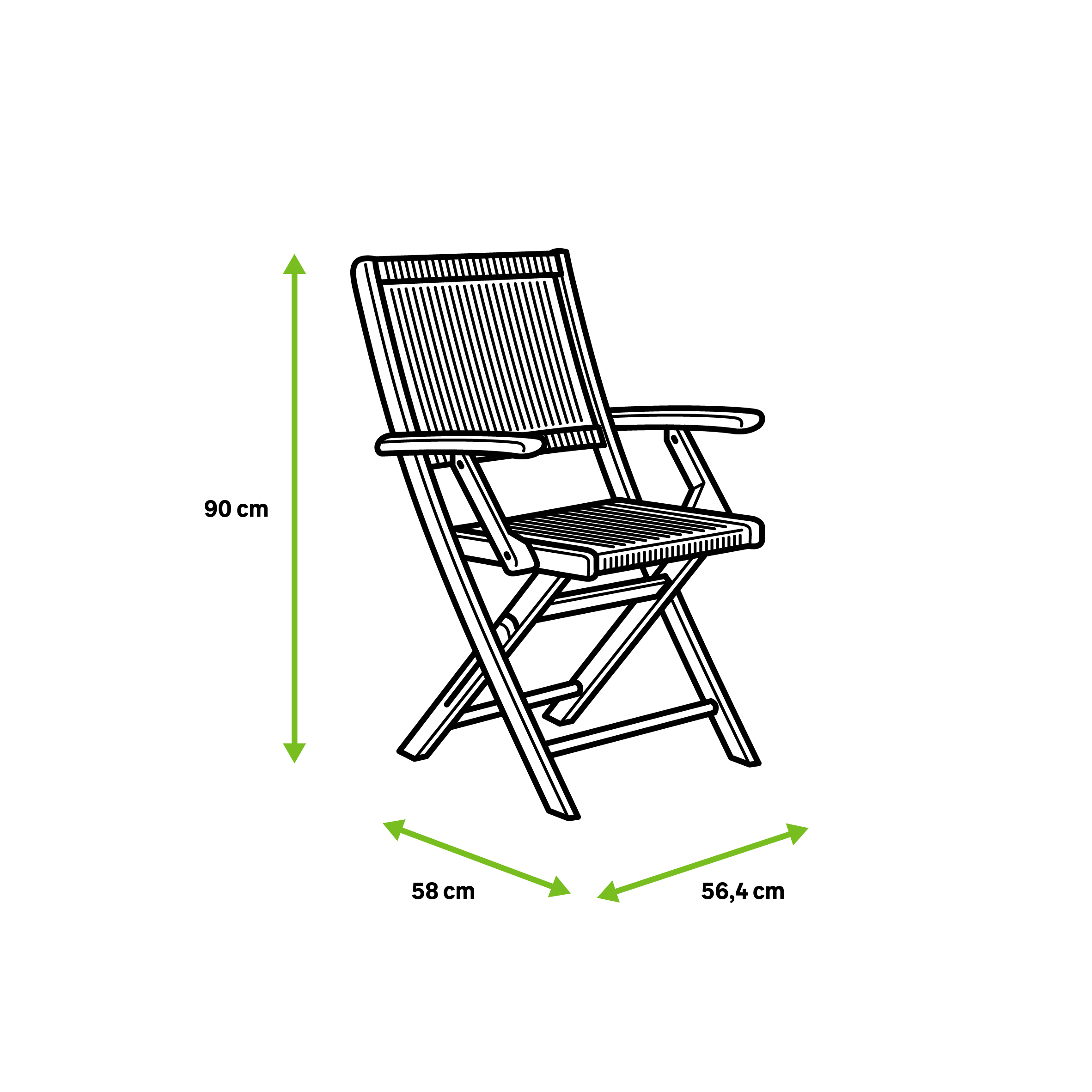 Silla de jardín sin cojín de acacia Soho beige - 2