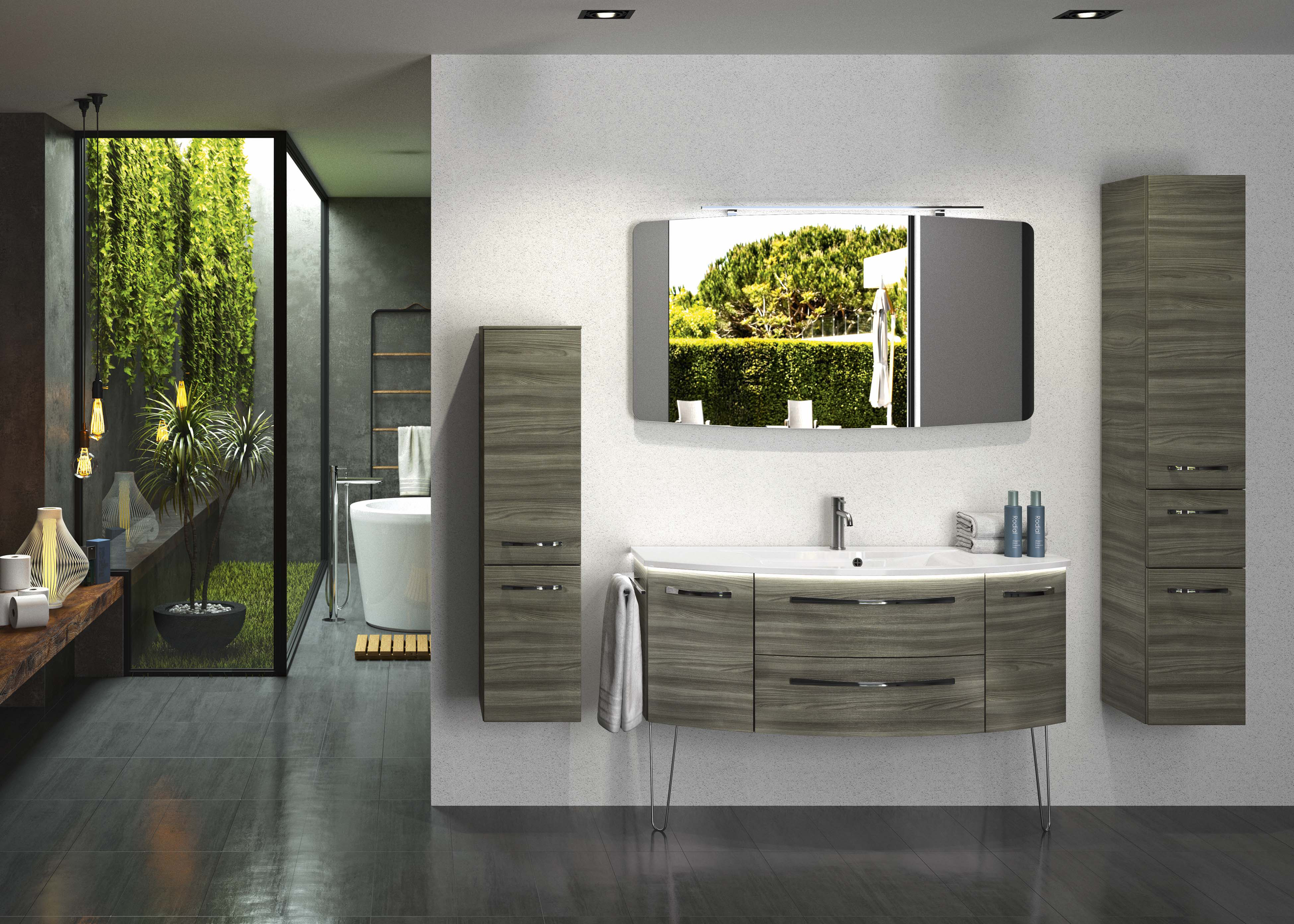 Colonna per mobile bagno image PELIPAL 1 cassetto 2 ante P 33 x L 30 x H 121 cm grigio / argento mdf - 2