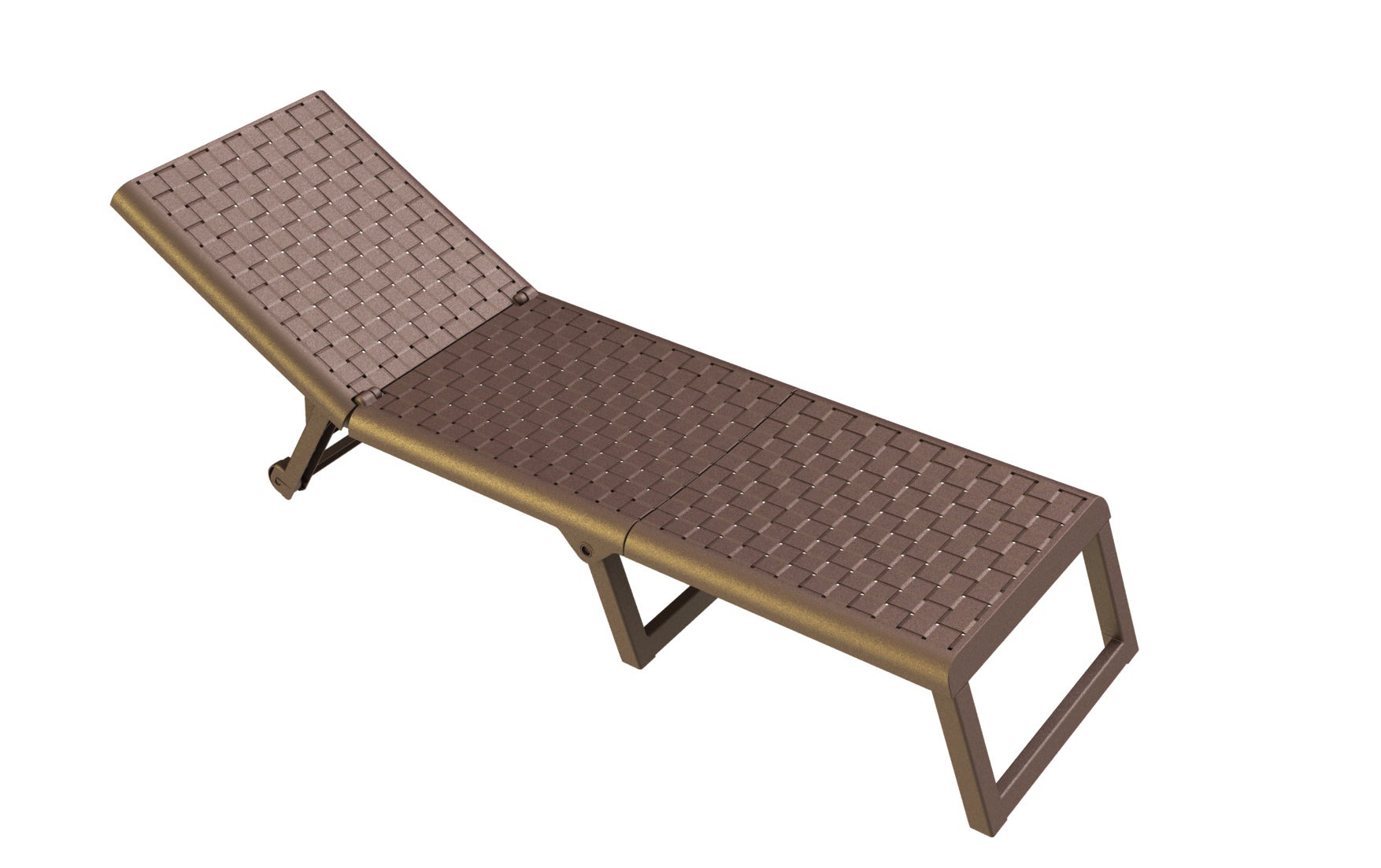 Tumbona sin cojín de jardín Dream de polipropileno marrón 58x42x199 cm - 4