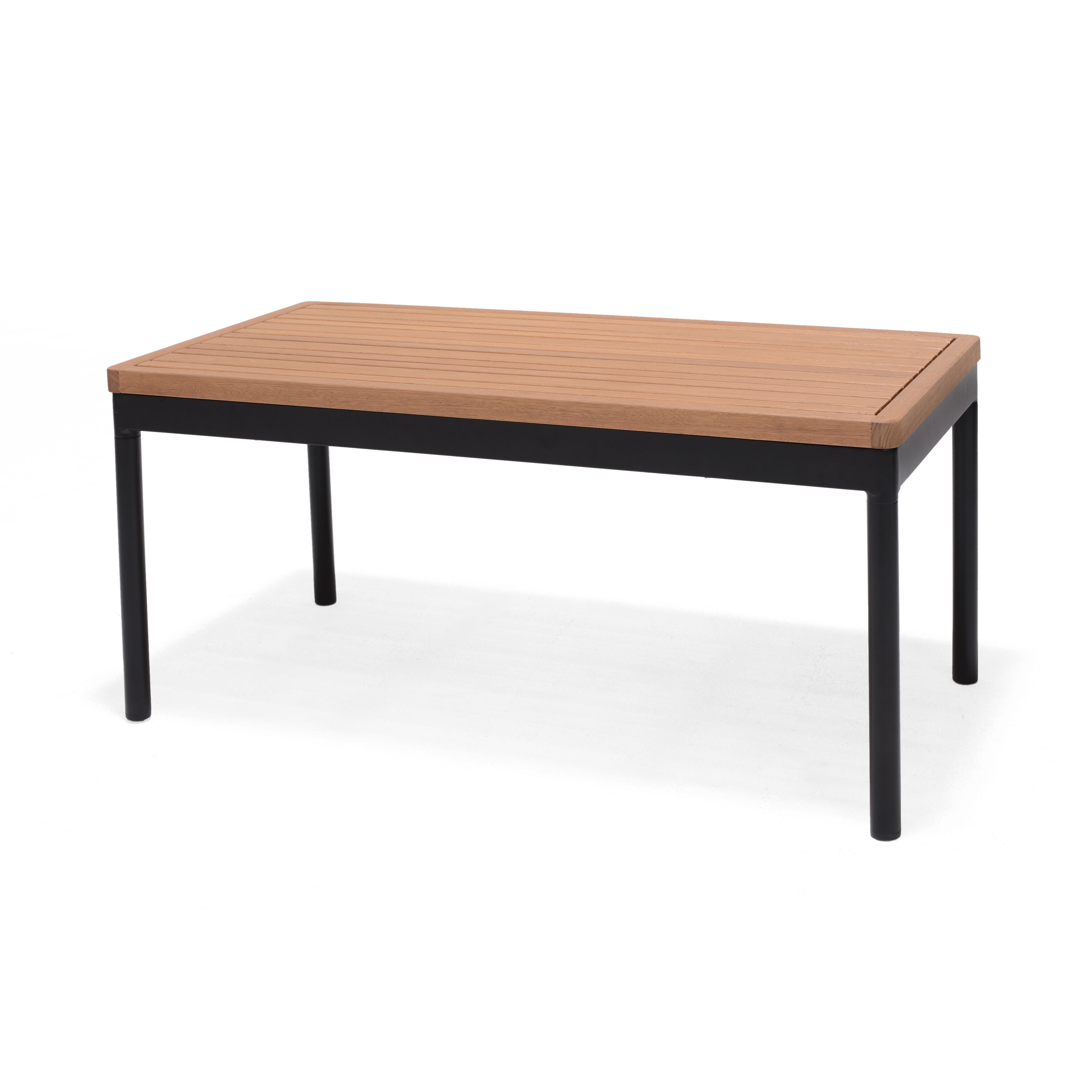 Mesa auxiliar de jardín de aluminio bryde marrón, negro de 100x45x65 cm