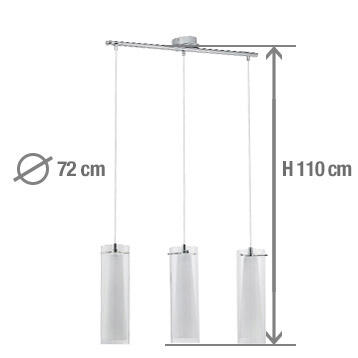Suspension 3xE27 verre blanc EGLO Pinto, E27 - 6