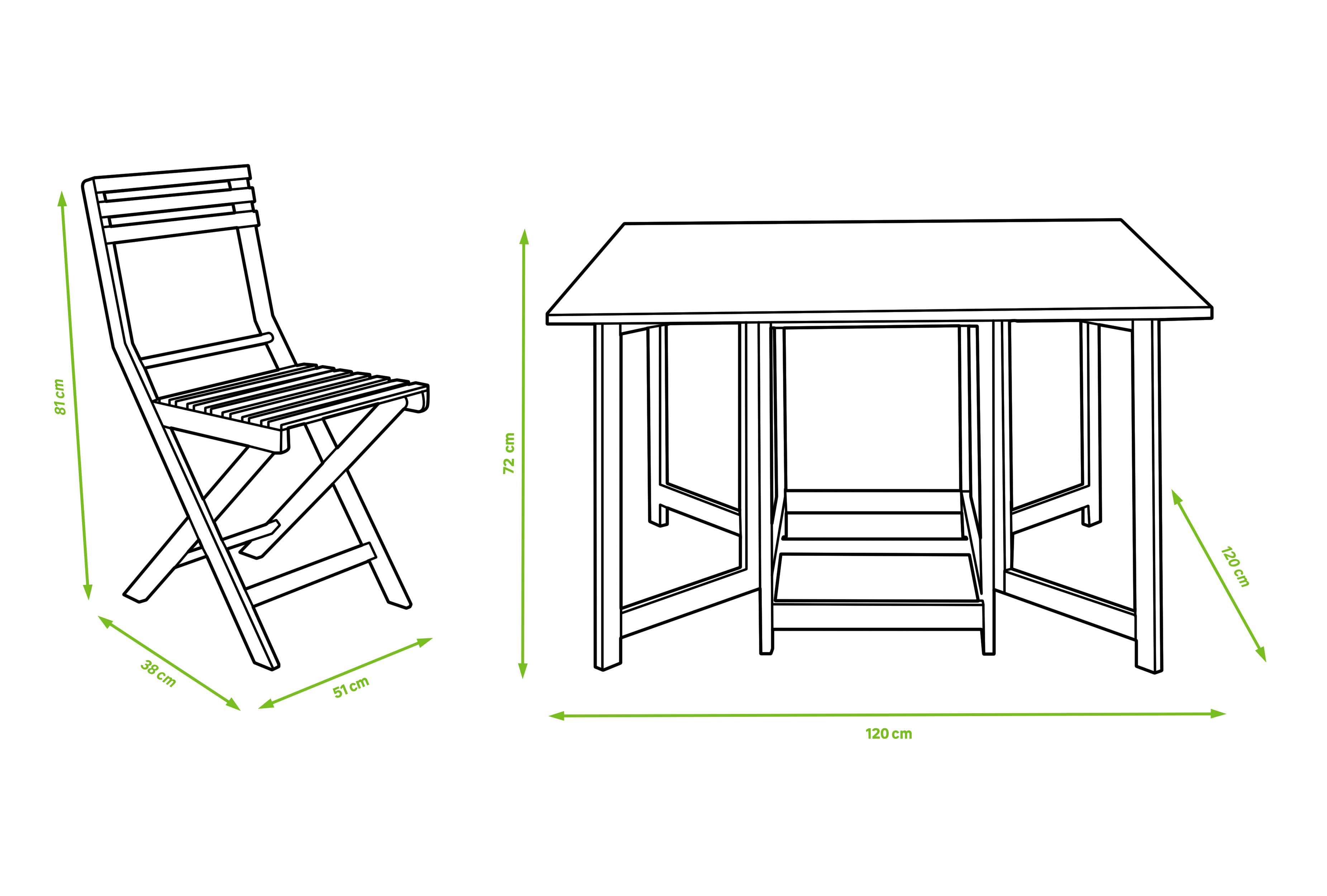 Set tavolo e sedie Solis NATERIAL in acacia marrone per 4 persone - 25