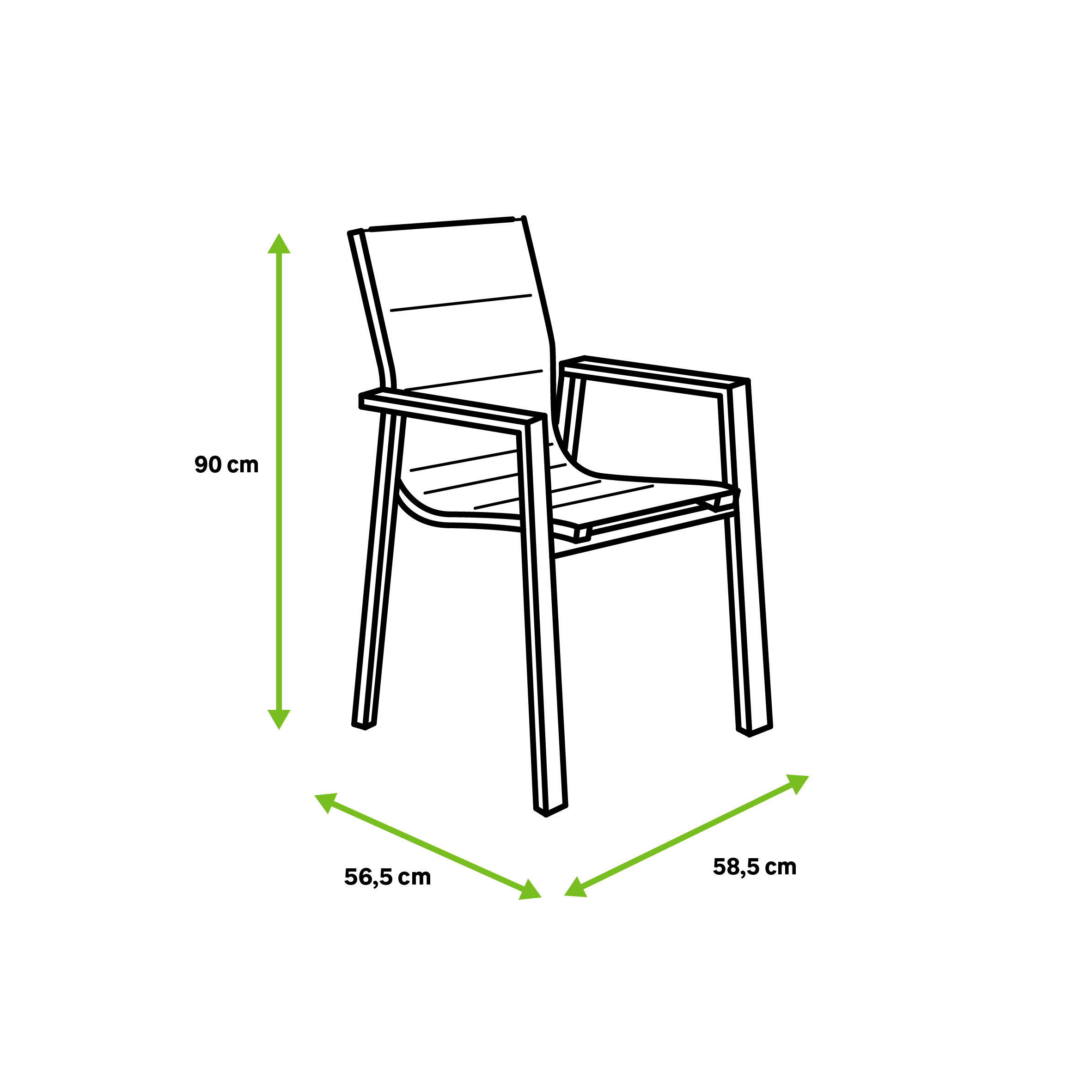Cadeira de alumínio NATERIAL ORION GAMMA BRANCO - 10