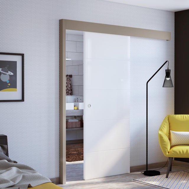 Rail coulissant et habillage Kerio, pour porte de largeur 93 cm maximum, ARTENS
