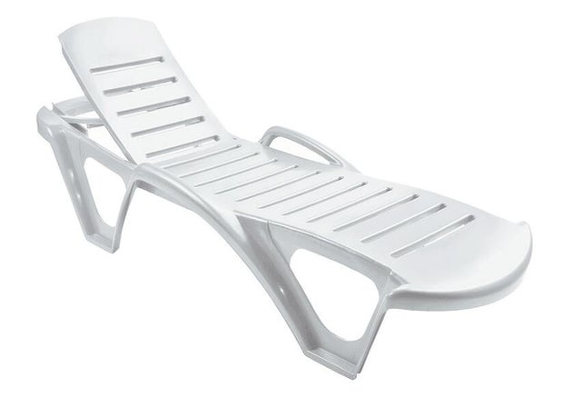 Tumbona de jardín apilable Garden de resina inyectada blanco 72x43x195 cm
