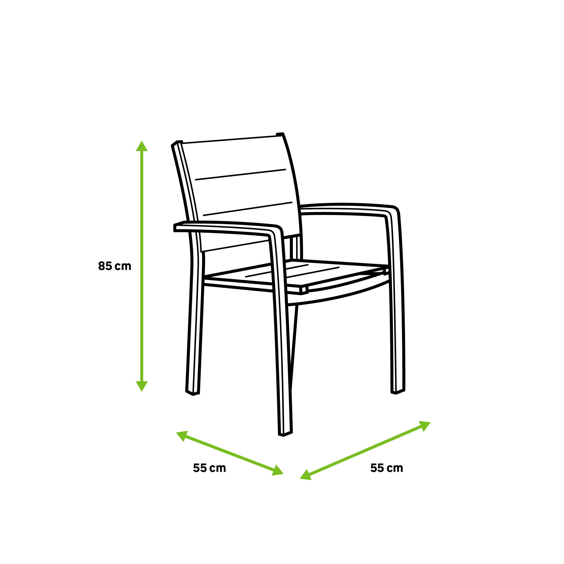 Cadeira de alumínio NATERIAL ORION BETA II MOKA - 9