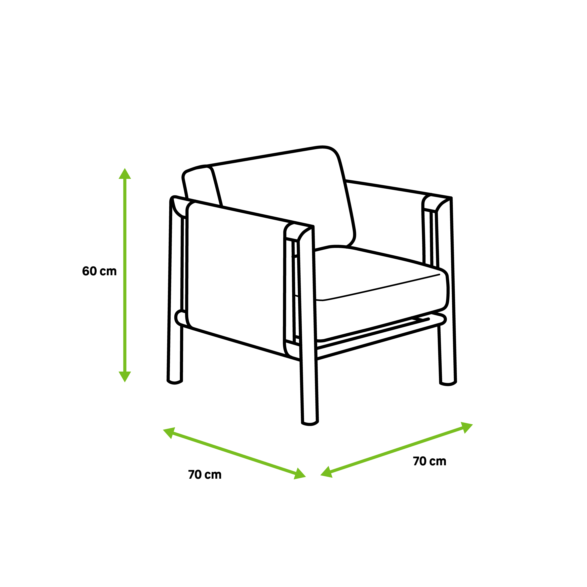 Sillón de jardín de aluminio con cojín Kobe verde - 2