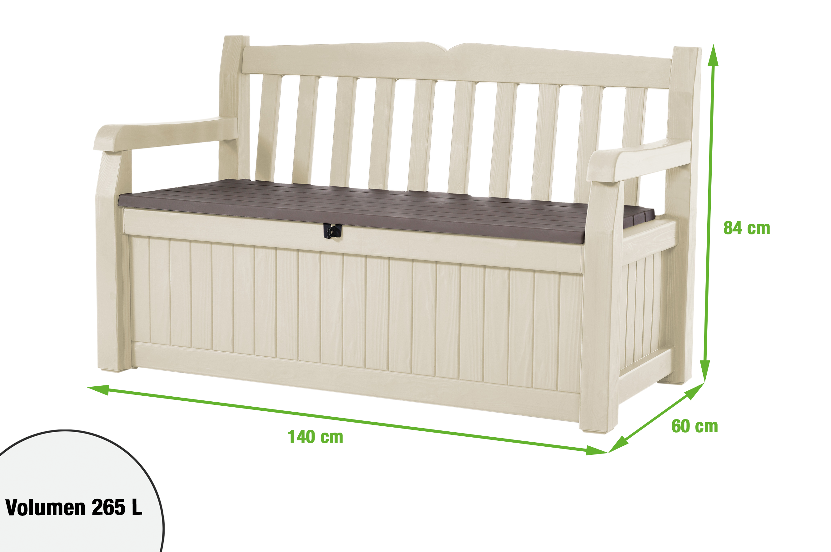 Banco e baú de resina GARDEN BENCH 265L 84X140X60CM - 2