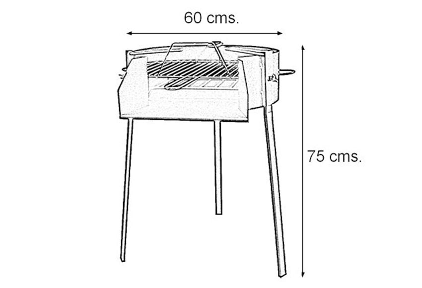 Paellero de acero para barbacoa Cáceres 60x72 cm - 2