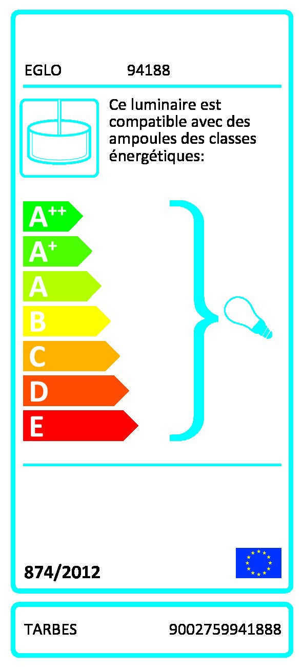 Suspension Tarbes acier, noir, Diam.32.5 cm, E27 - 2