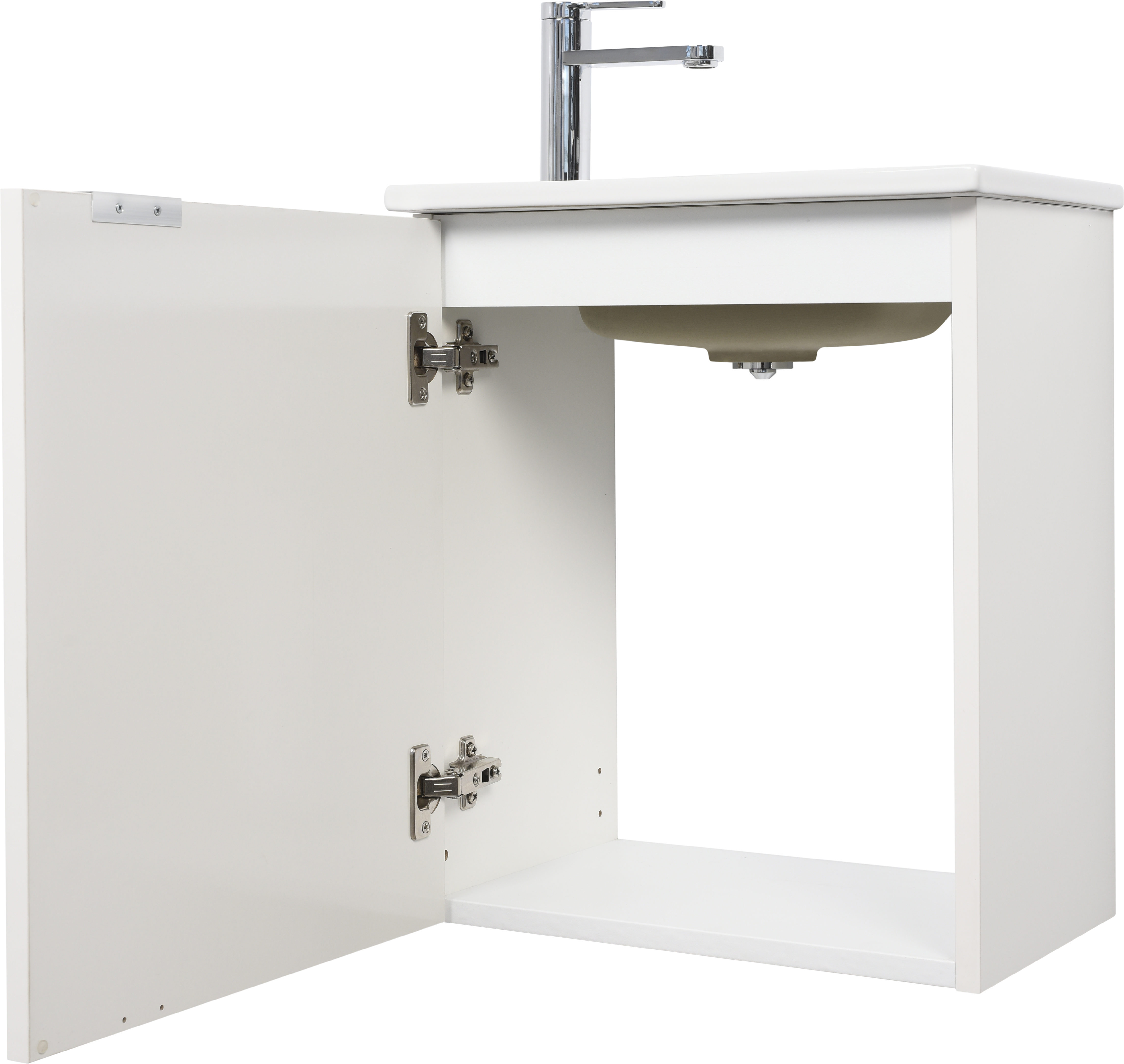 Móvel de casa de banho suspenso 1 porta 40x26x49 cm branco brilhante Sensea Essential - 14
