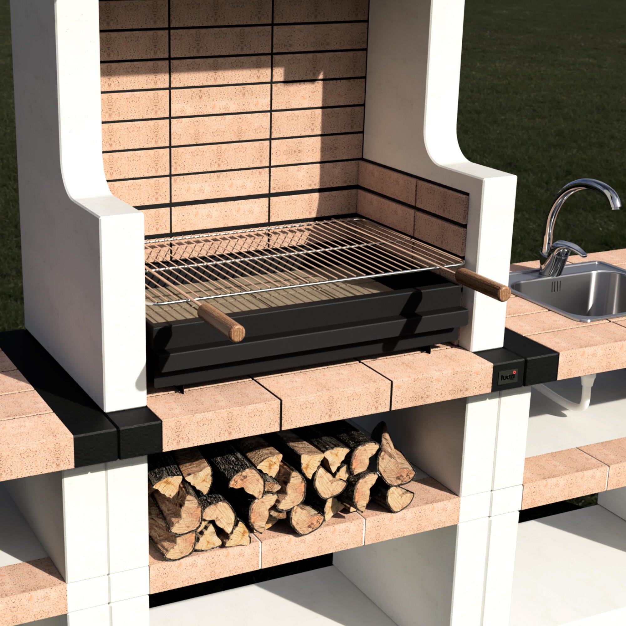 Barbacoa de obra TUOZI hormigón madera y carbón Durango recomendado para menos de 6 personas - 10