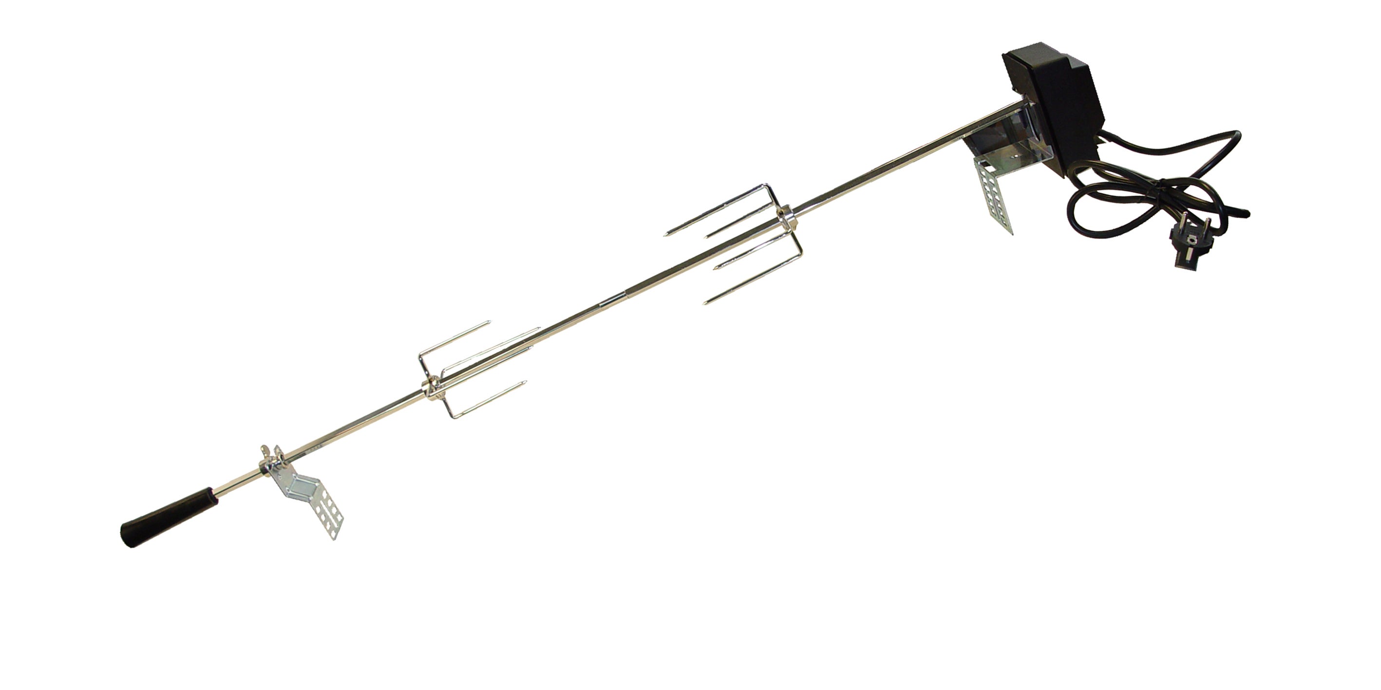 Asador giratorio de acero 10x10x84 cm