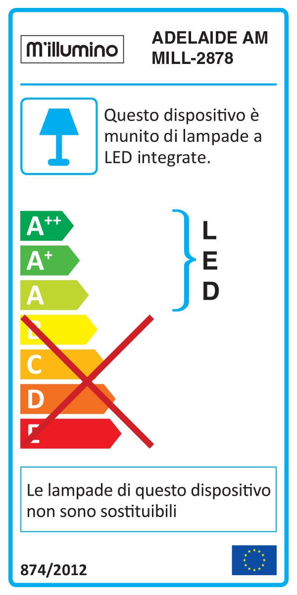 Applique LED moderno ADELAIDE bianco IP20, luce bianco naturale 716 lumen - 6
