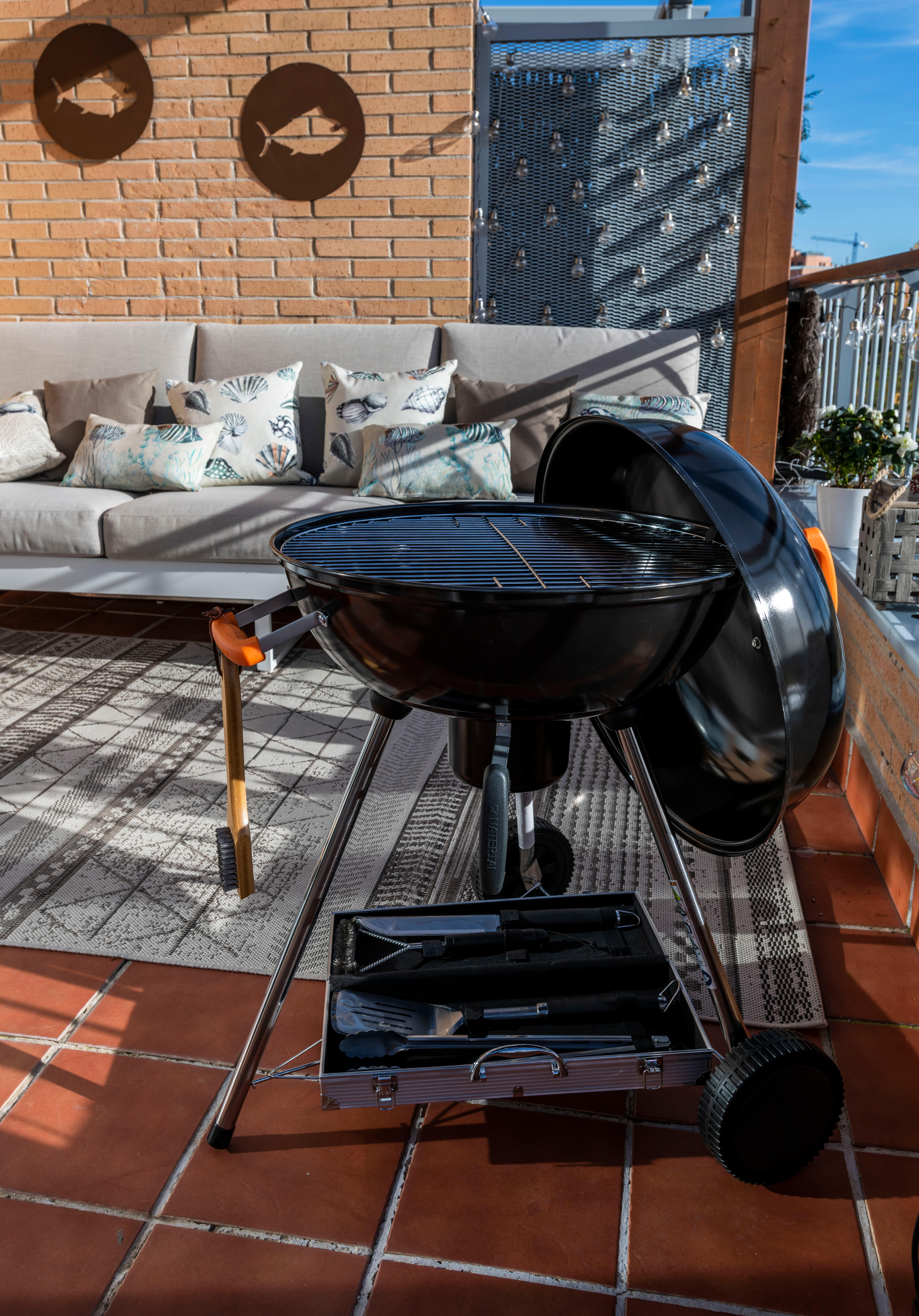 Set di accessori per cibo per barbecue in inox grezzo NATERIAL L 21 x L 46.4 x H 9.6 cm, 5 pezzi - 7
