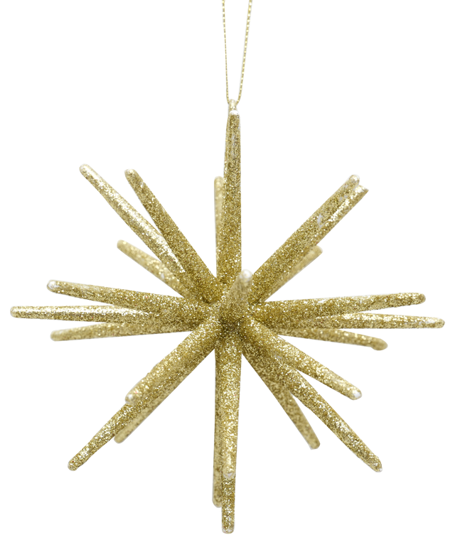 Estrela de natal glitter 10 cm dourado