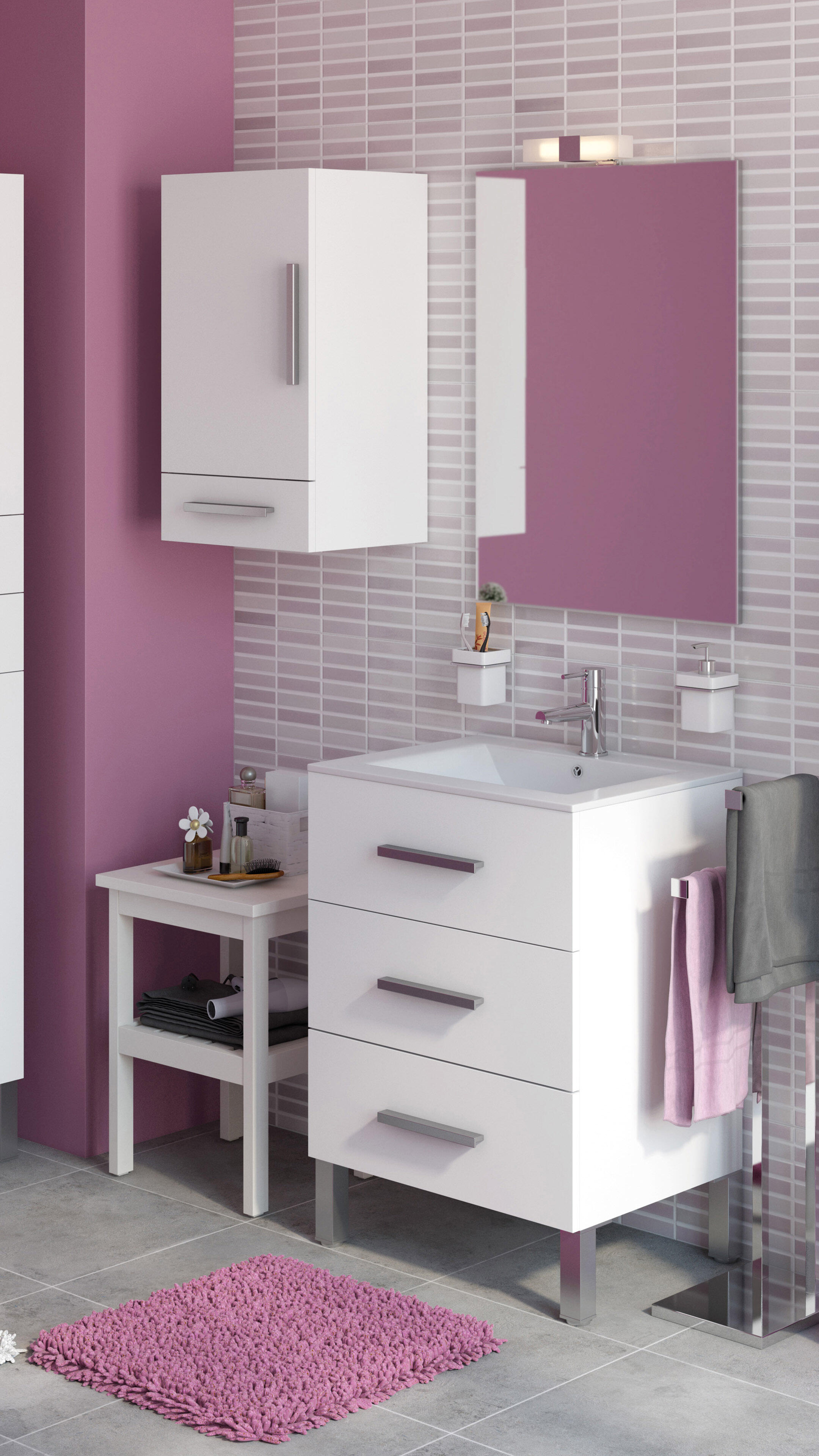 Mueble de baño Madrid blanco 60x45 cm (lavabo no incluido) - 2
