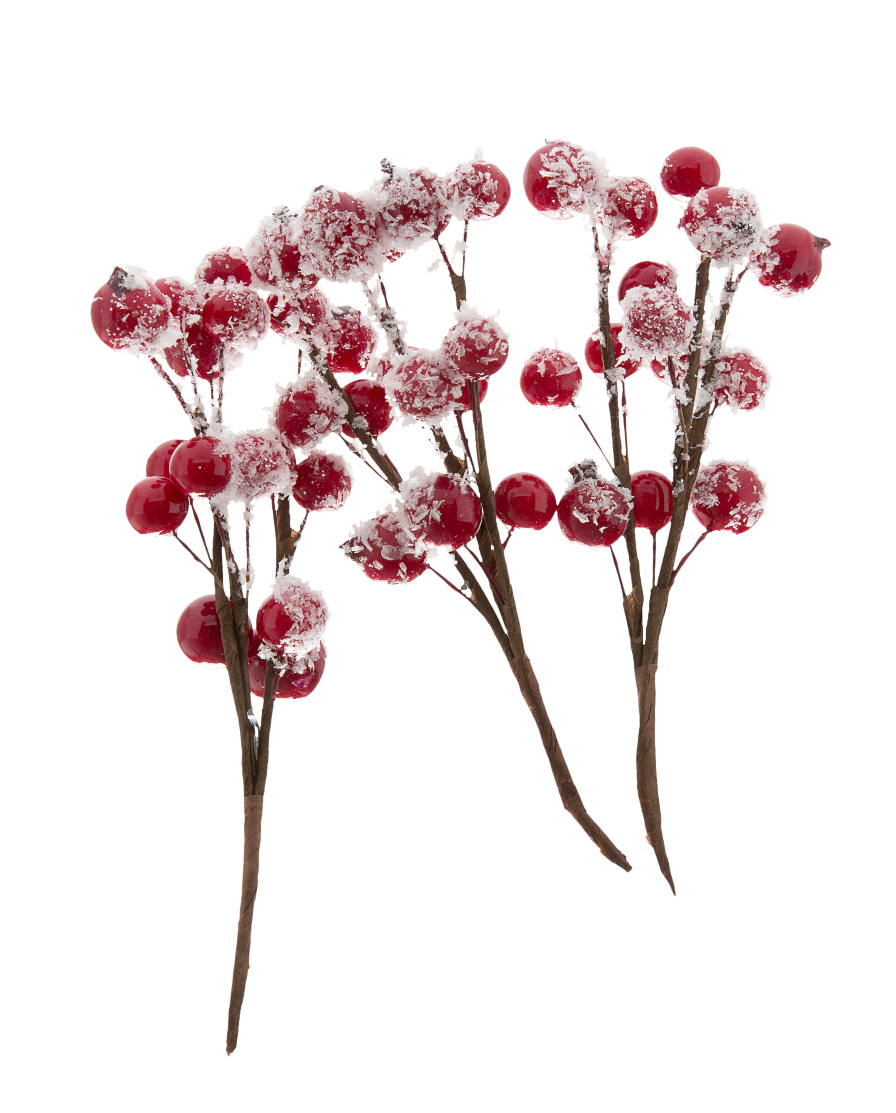 Set 3 ramos de bayas nevadas 15 cm - 7