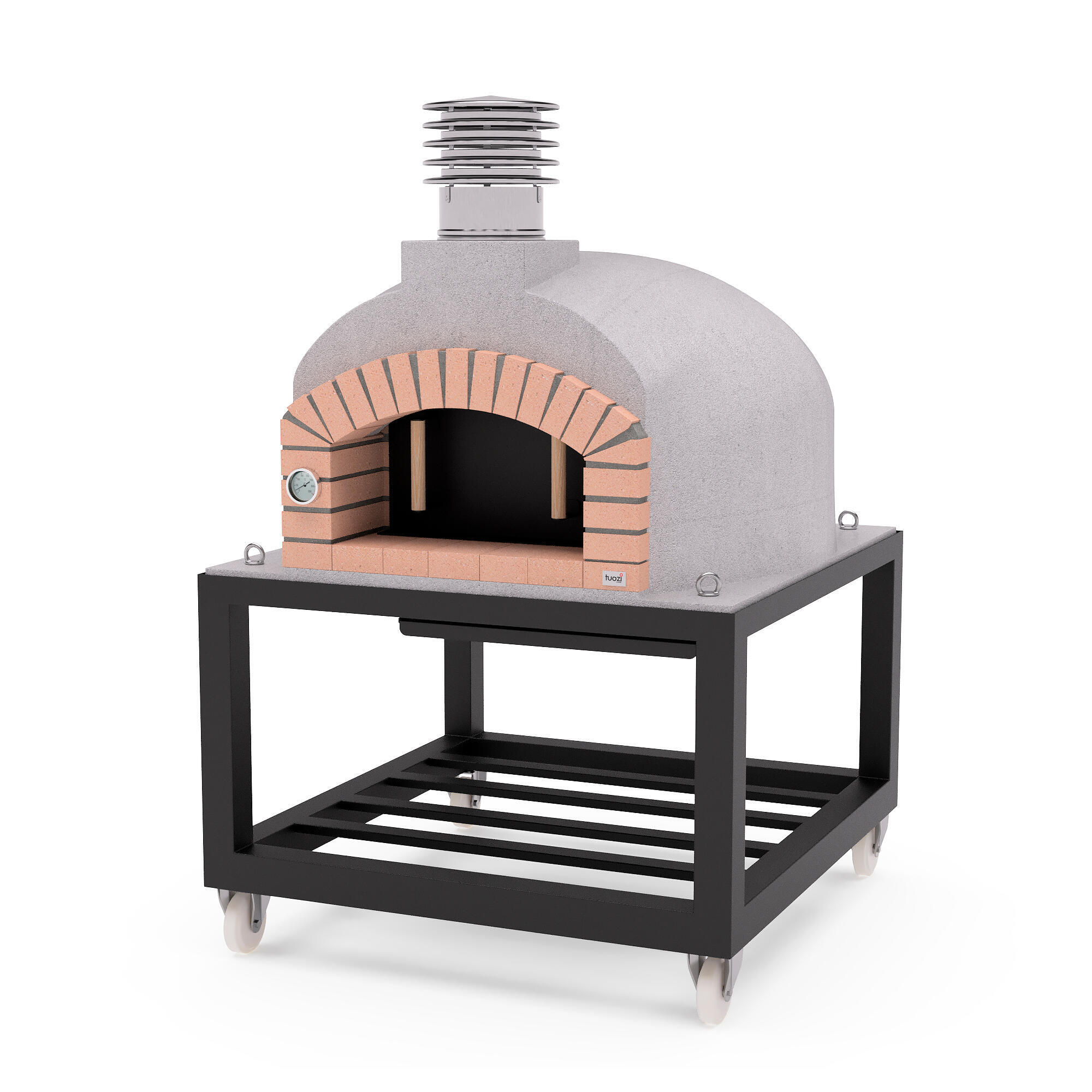 Horno leña olympus mons pro blanco 110cm + base c/ruedas plus