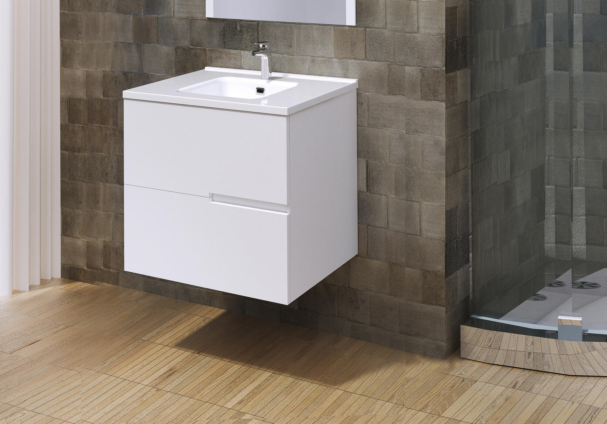 Mueble de baño con lavabo alda blanco 60x45 cm
