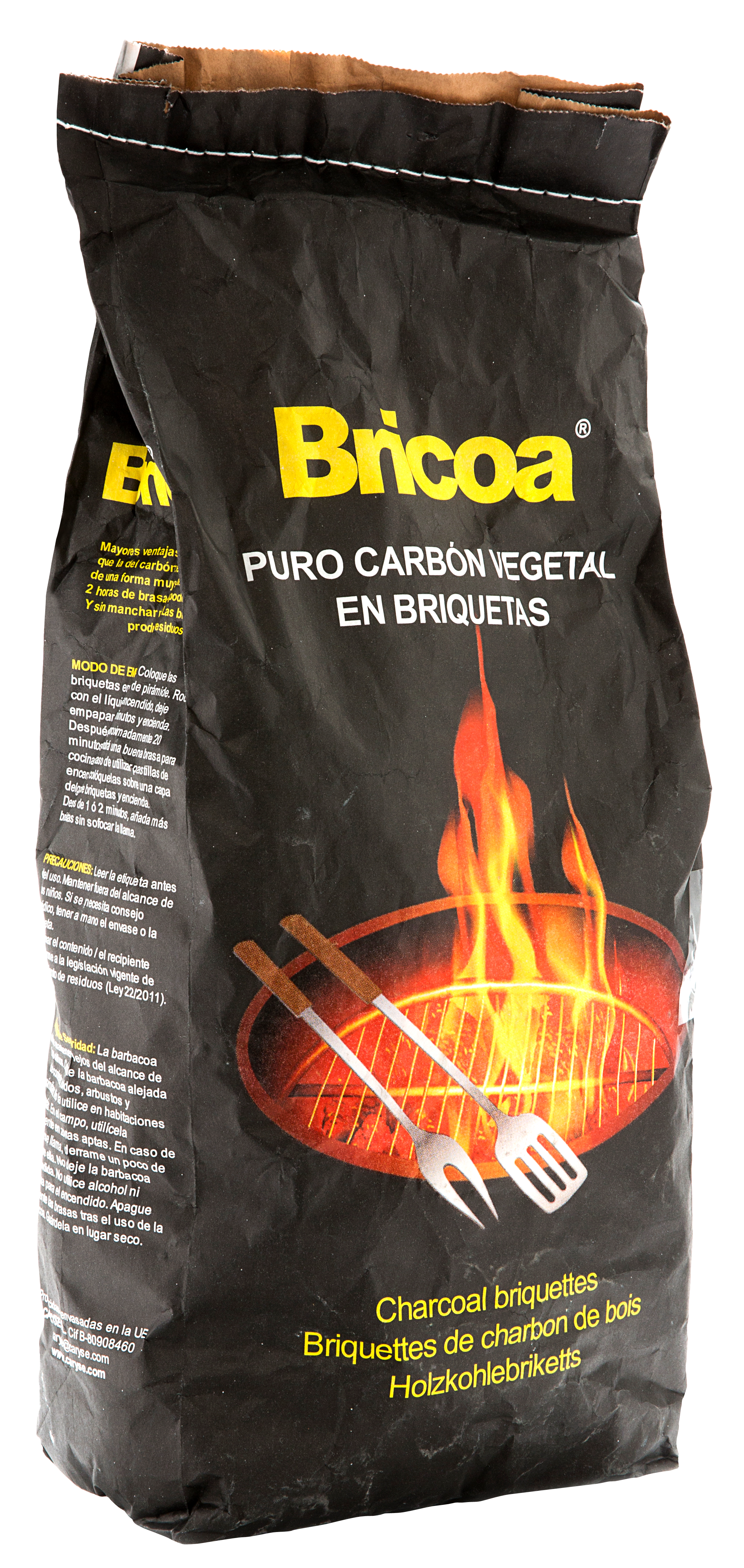 Saco de briquetas de carbón caryse 3 kg