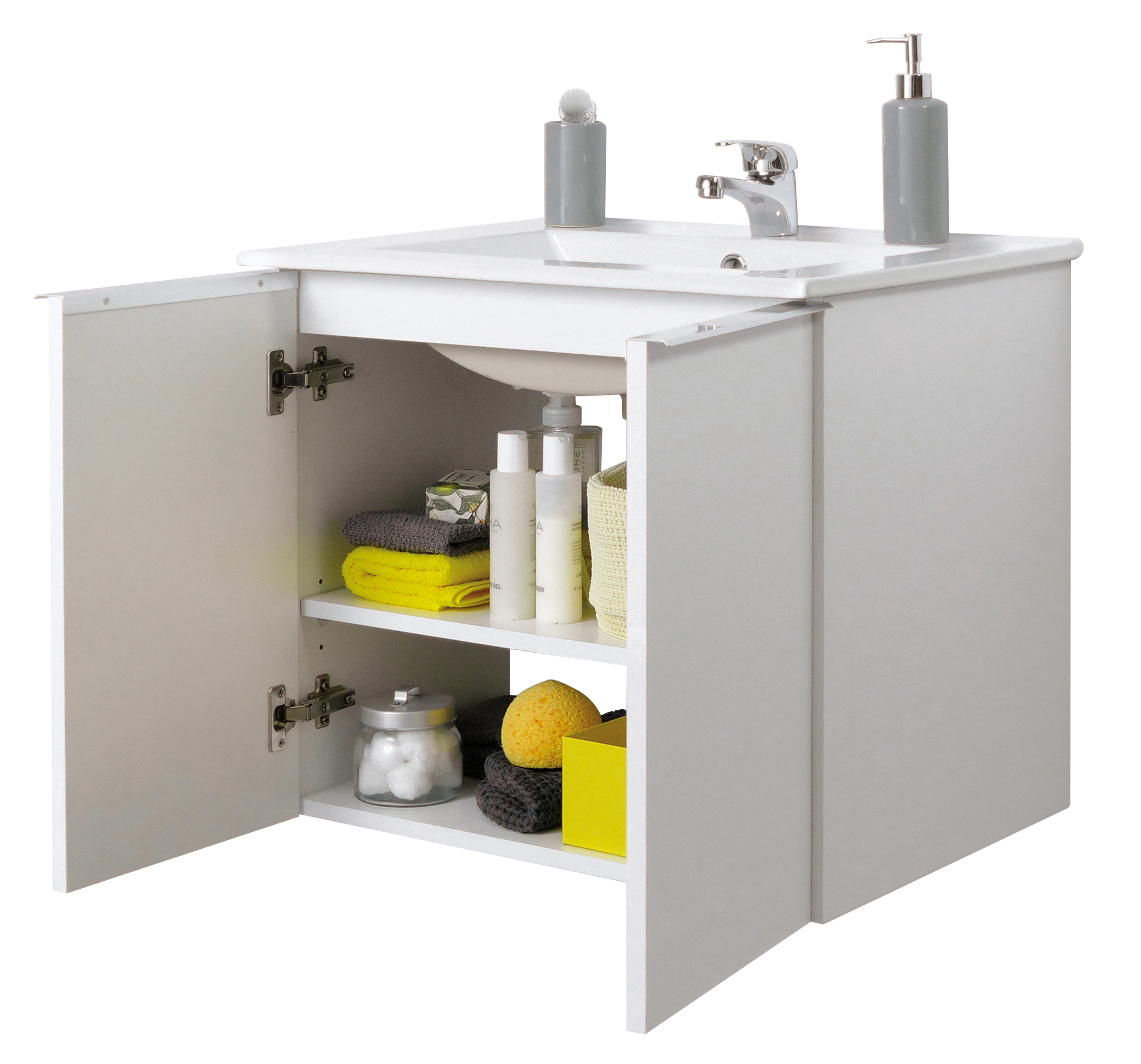 Móvel casa de banho 2 portas branco 60x45x53 cm Essential Sensea - 4