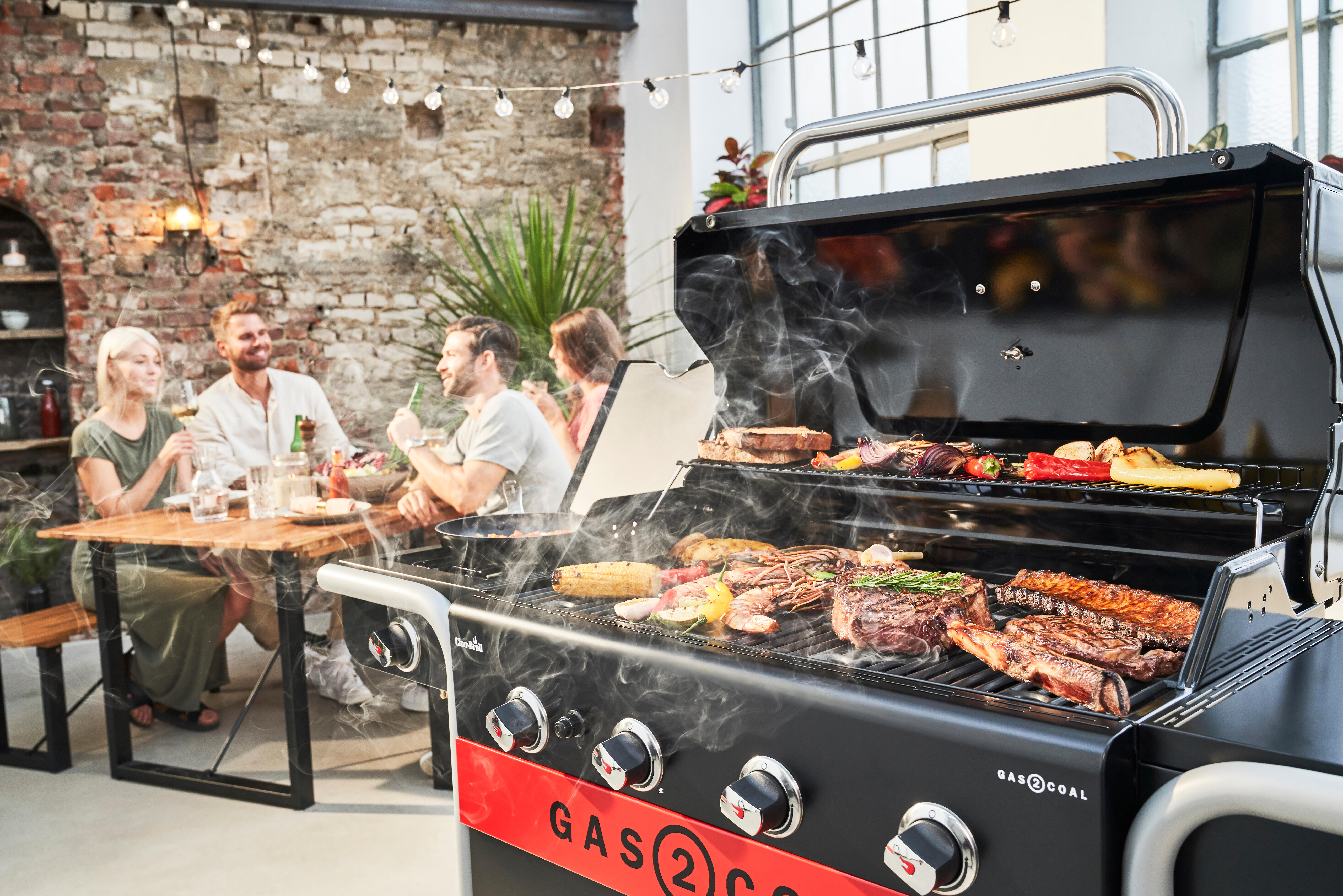 Barbecue a gas CHAR-BROIL 2 COAL 2.0 4B 4 bruciatori con fornello laterale extra - 7
