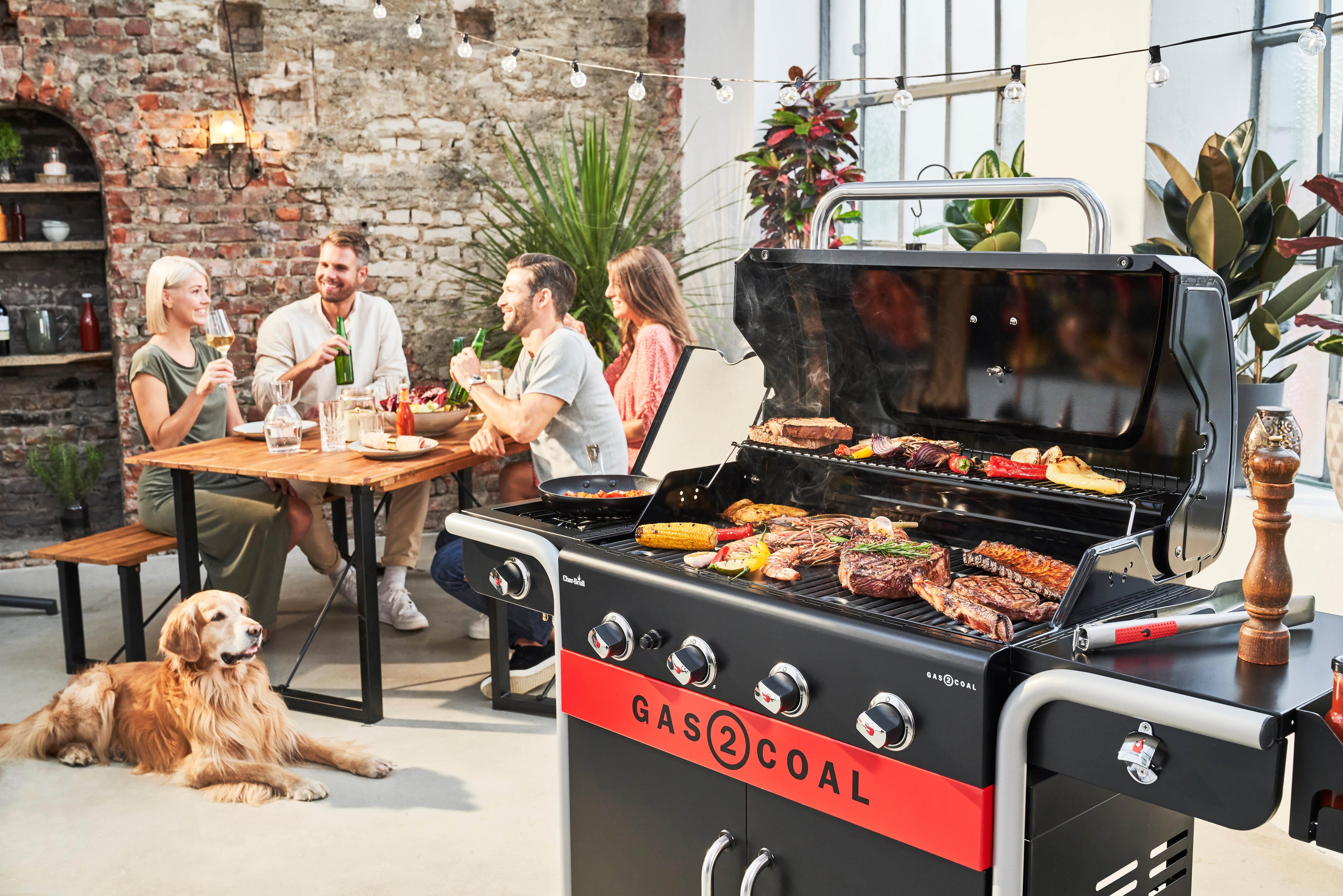 Barbecue a gas CHAR-BROIL 2 COAL 2.0 4B 4 bruciatori con fornello laterale extra - 11