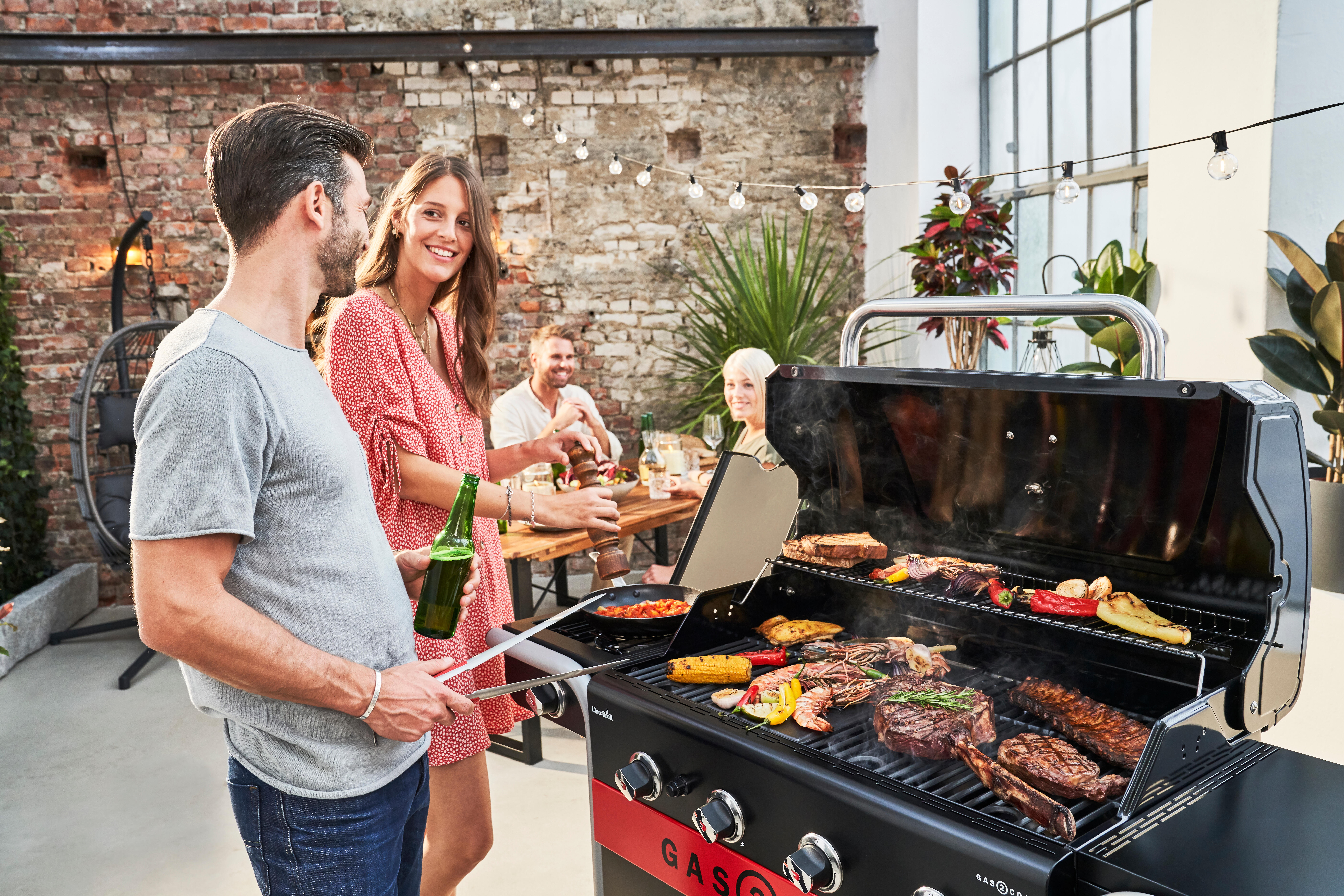 Barbecue a gas CHAR-BROIL 2 COAL 2.0 4B 4 bruciatori con fornello laterale extra - 10