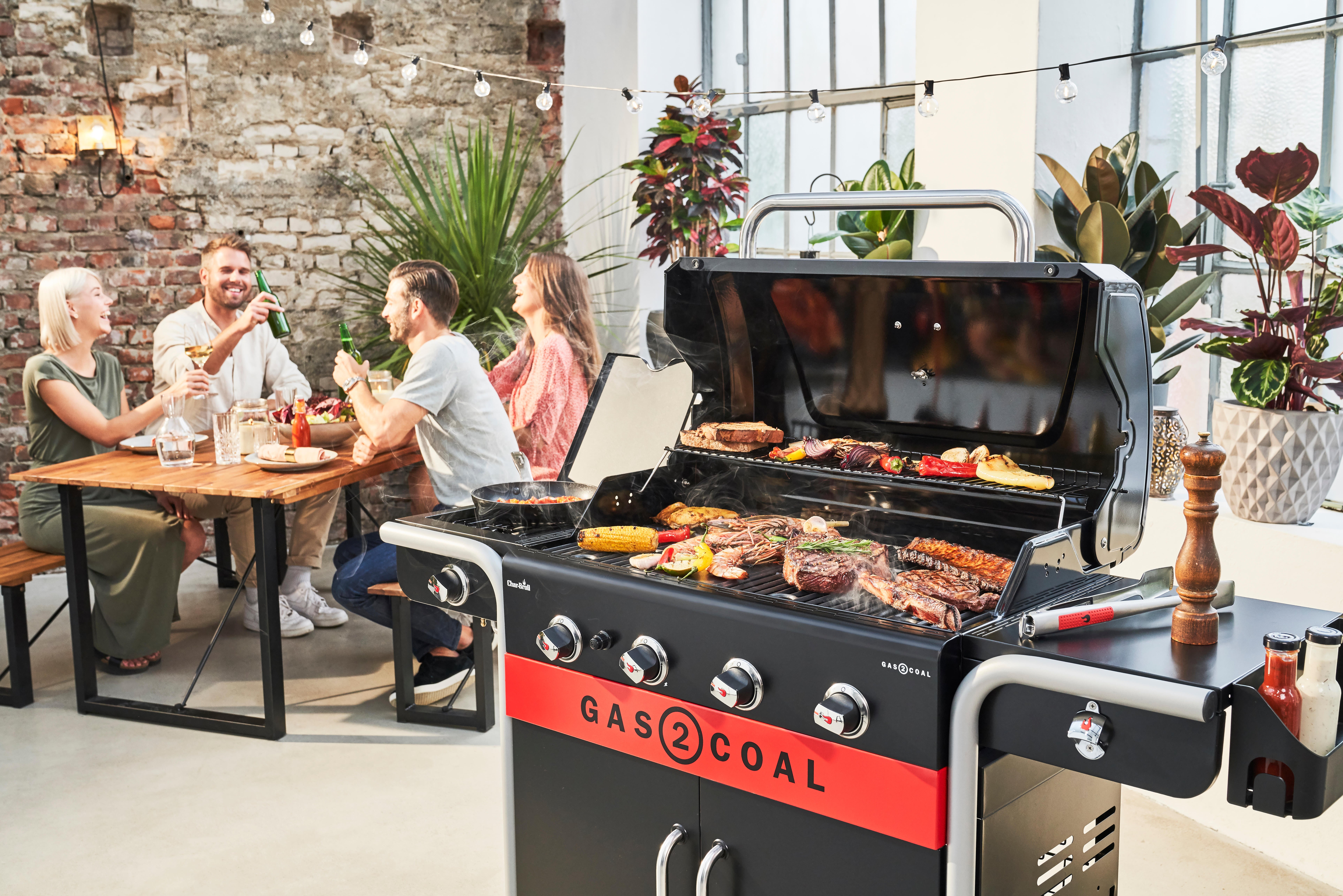 Barbecue a gas CHAR-BROIL 2 COAL 2.0 4B 4 bruciatori con fornello laterale extra - 12