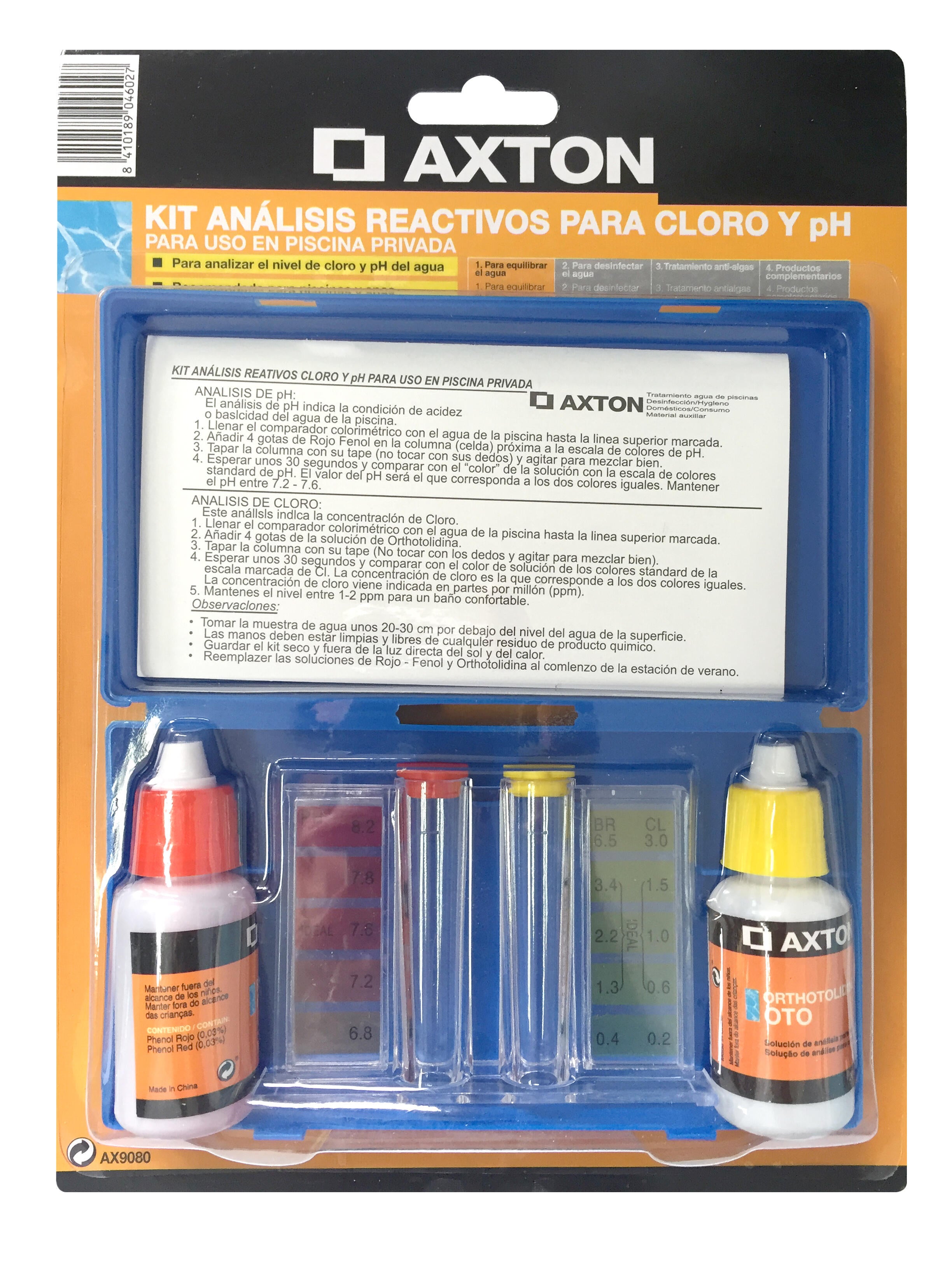 Kit de análisis líquido para piscina AXTON - 7