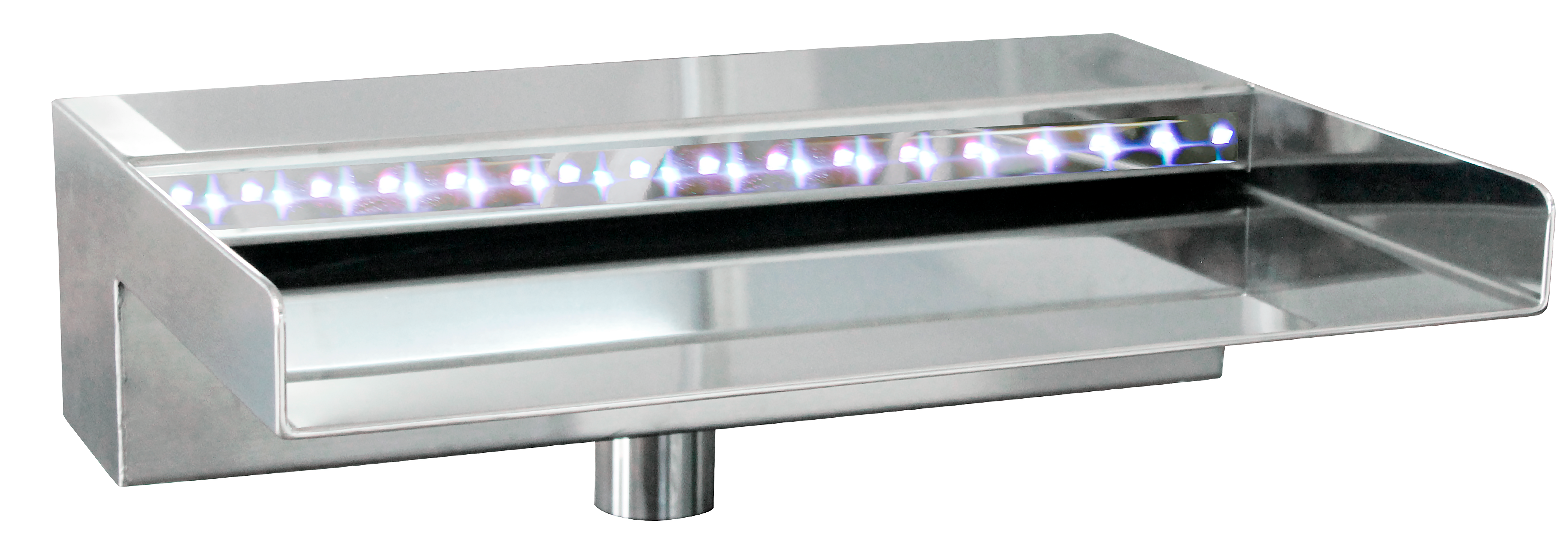 Cascada de acero inoxidable con boca de 50 cm altura de 14 cm caudal 21500 l