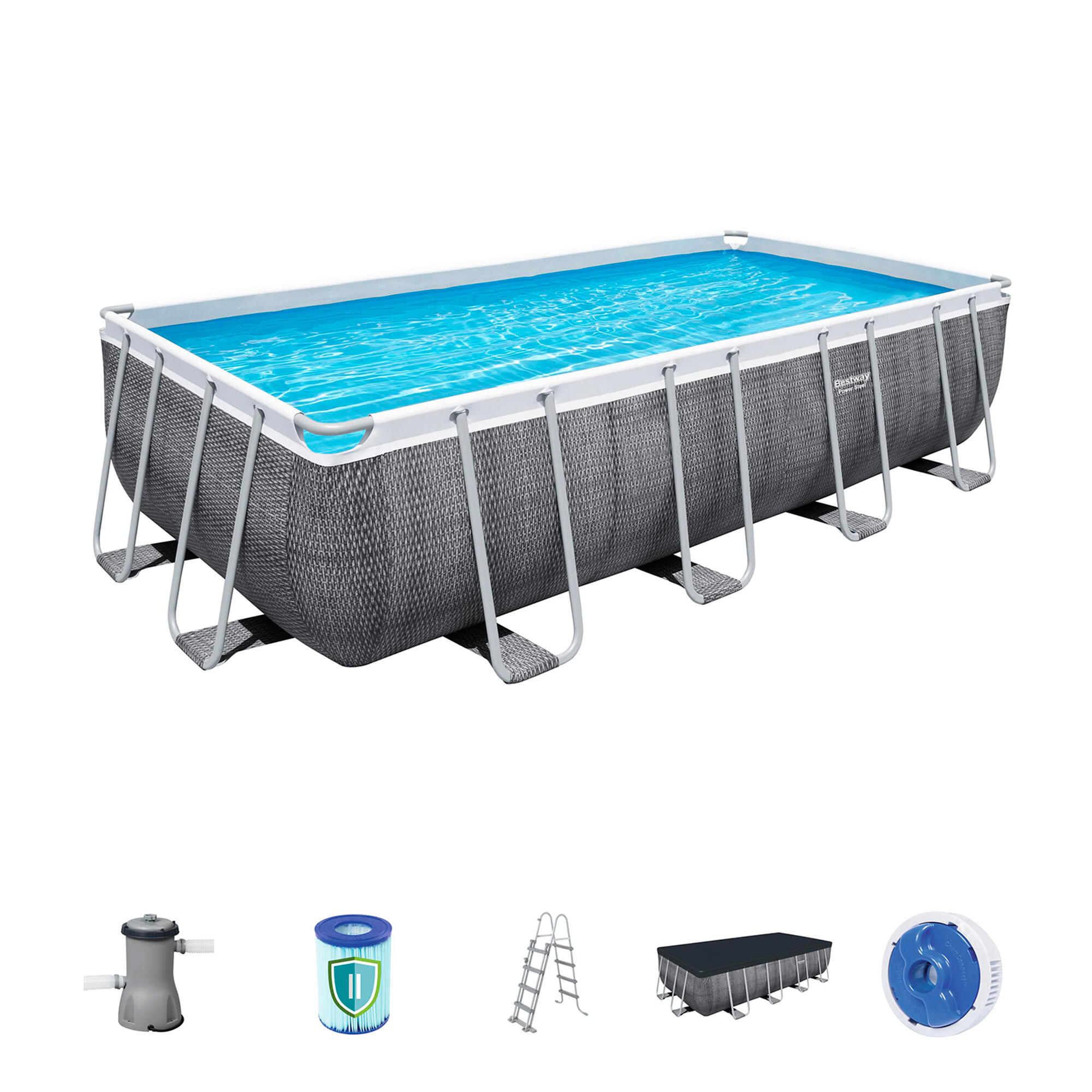 Piscina tubular de pvc rectangular bestway 4.88x2.44x1.2 m