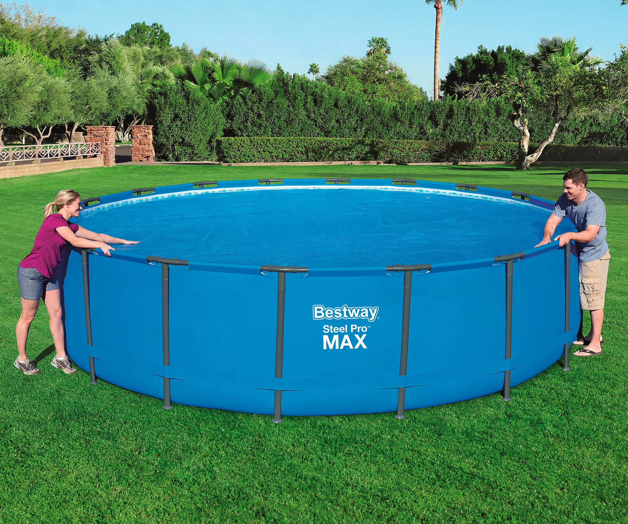 Cubierta de verano para piscina redonda de PVC de Ø 549 cm BESTWAY - 6