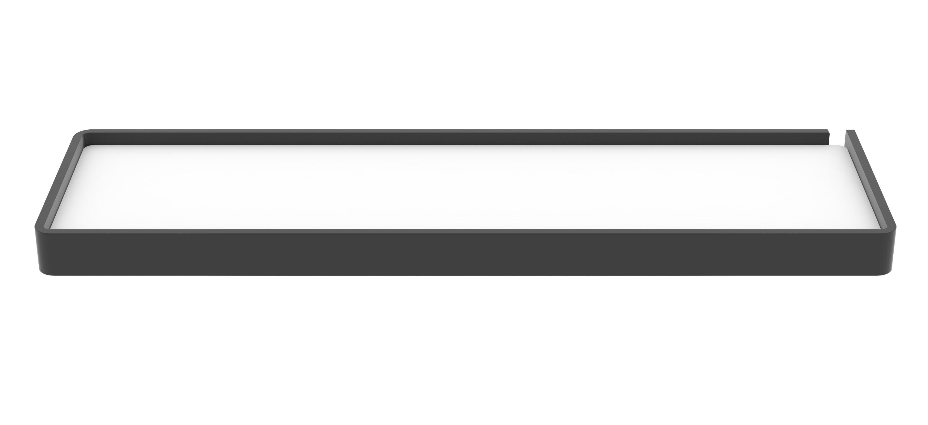 Estante para el baño de acero negro roterdam 45x13x2.5cm