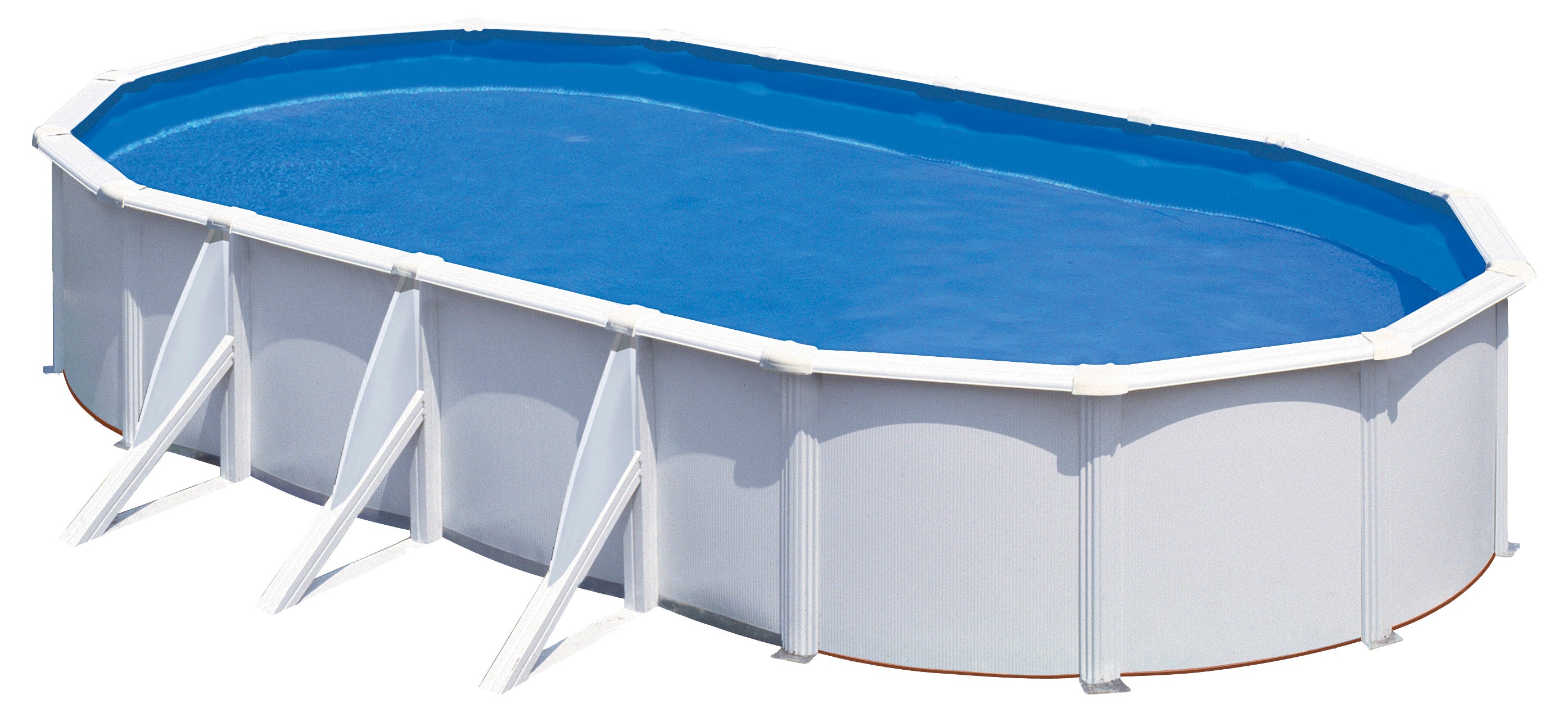 Piscina desmontable de acero blanco ovalada gre 7,3 x 3,75 x 1,20 m