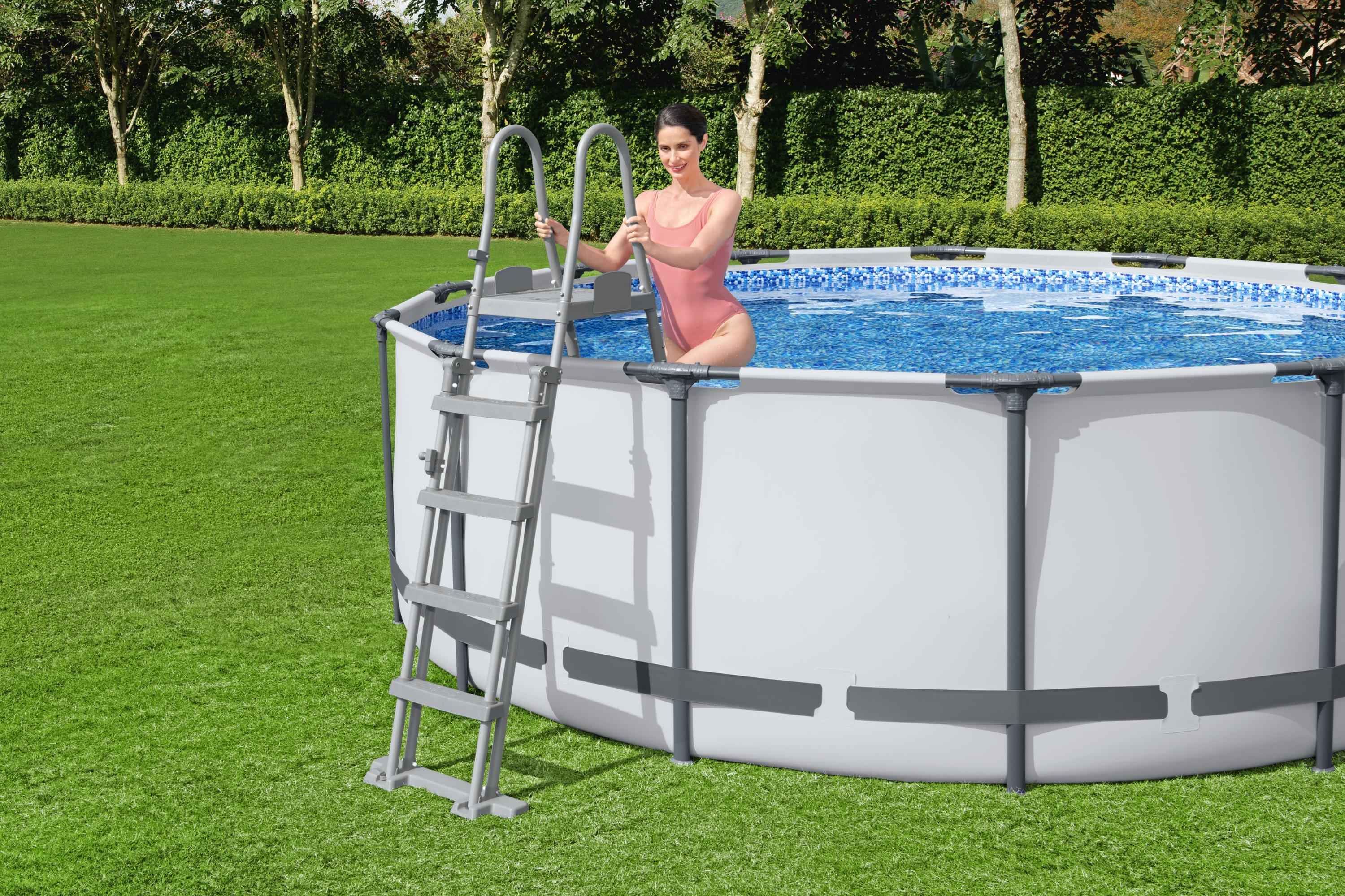 Echelle de sécurité avec plateforme, 2x4 marches, pour piscines de 132cm de haut - 2