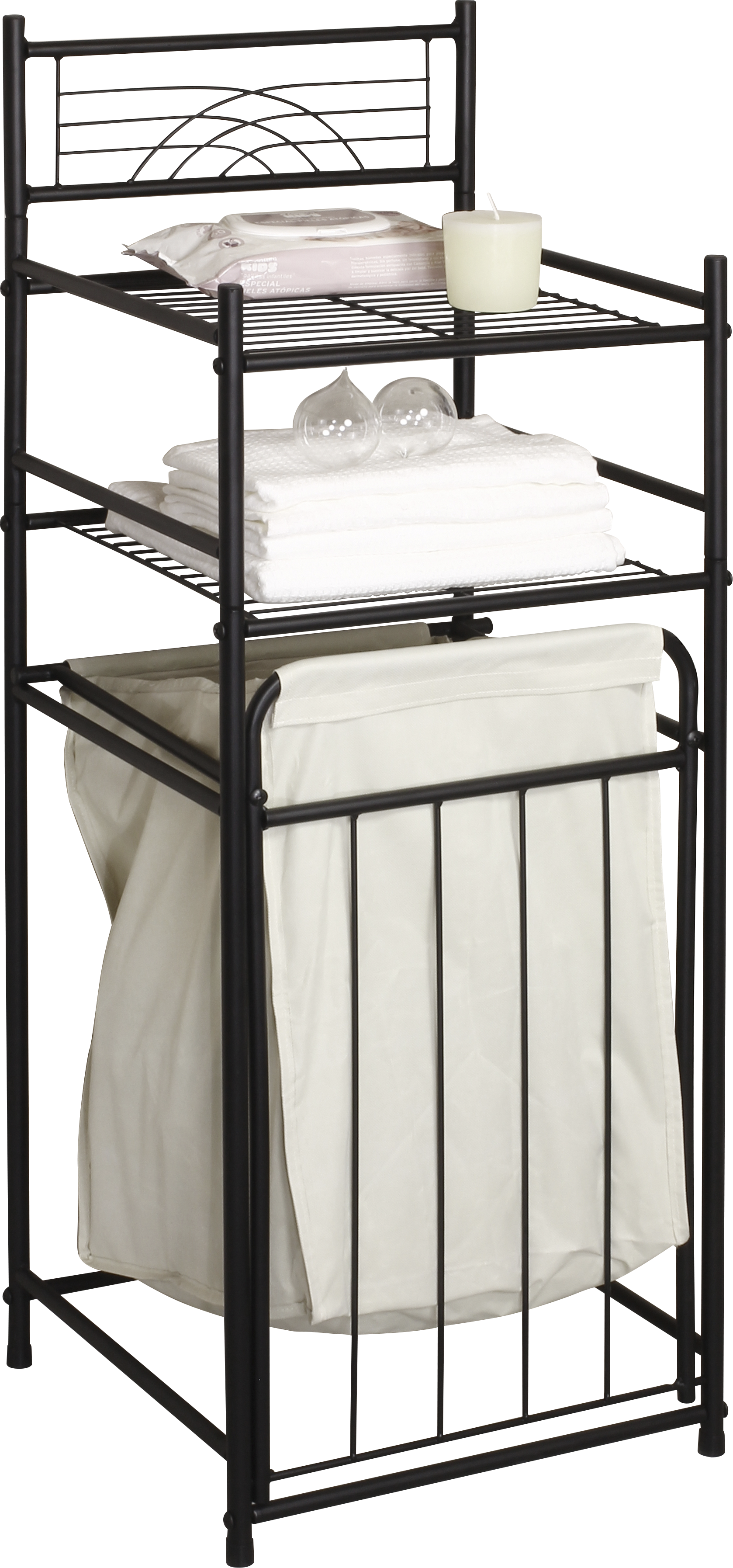 Estante para el baño de acero negro dinamic 37.5x35.5x104.5cm