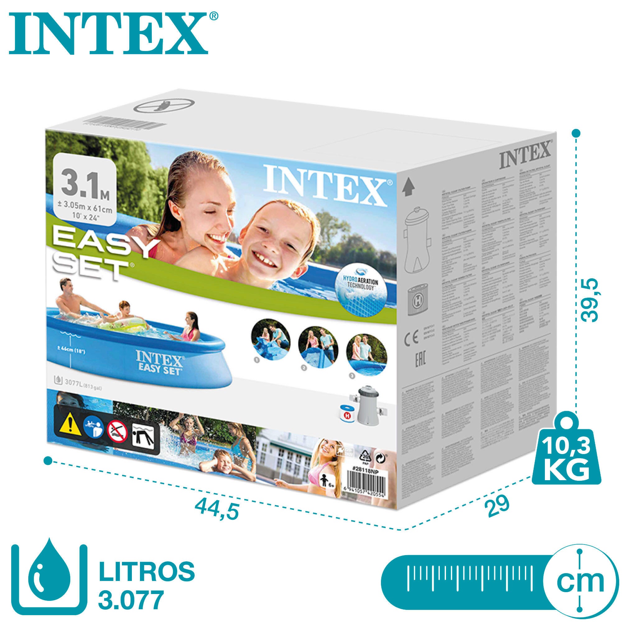 Piscina insuflável de pvc 305x61 cm redonda Intex - 15
