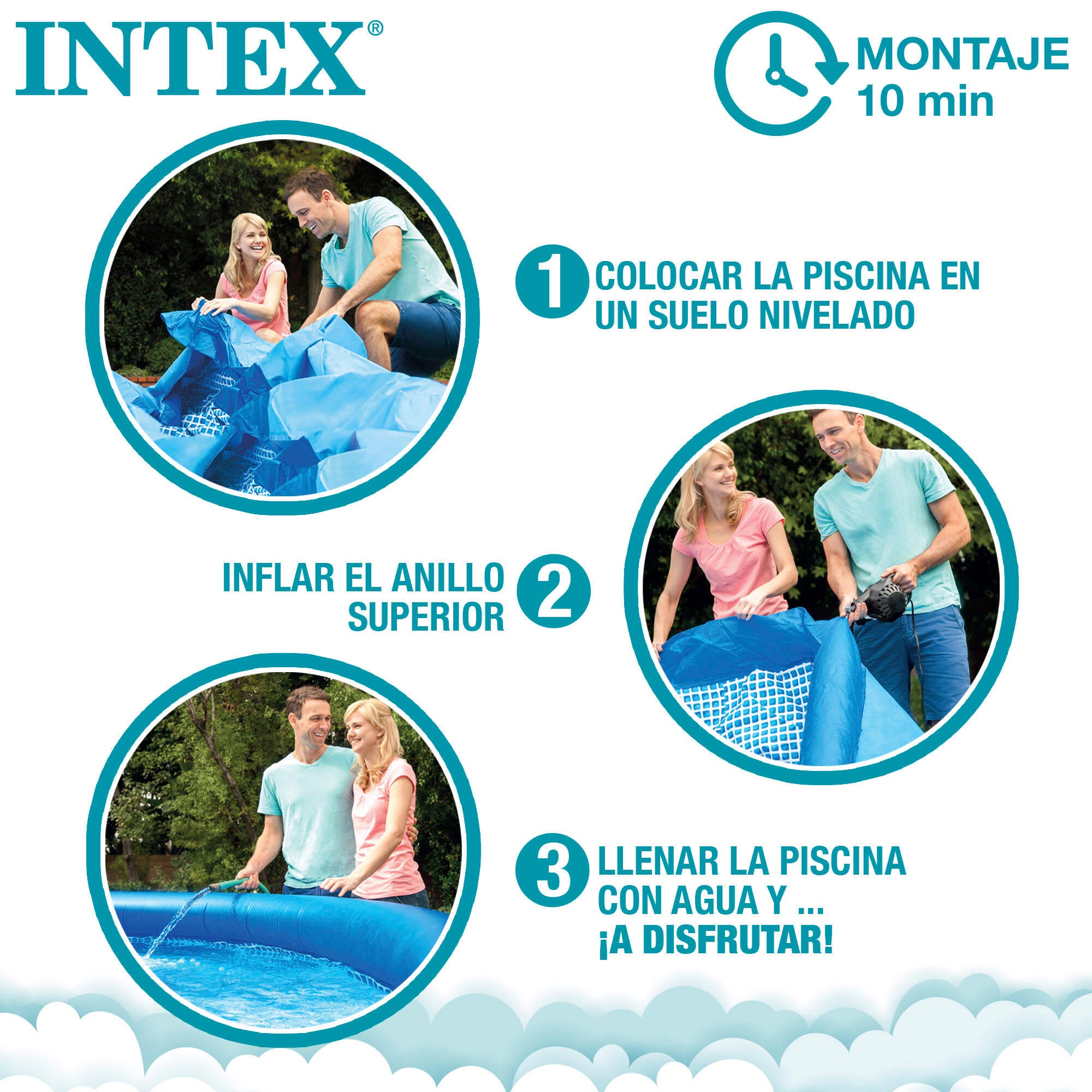 Piscina insuflável de pvc 305x61 cm redonda Intex - 12