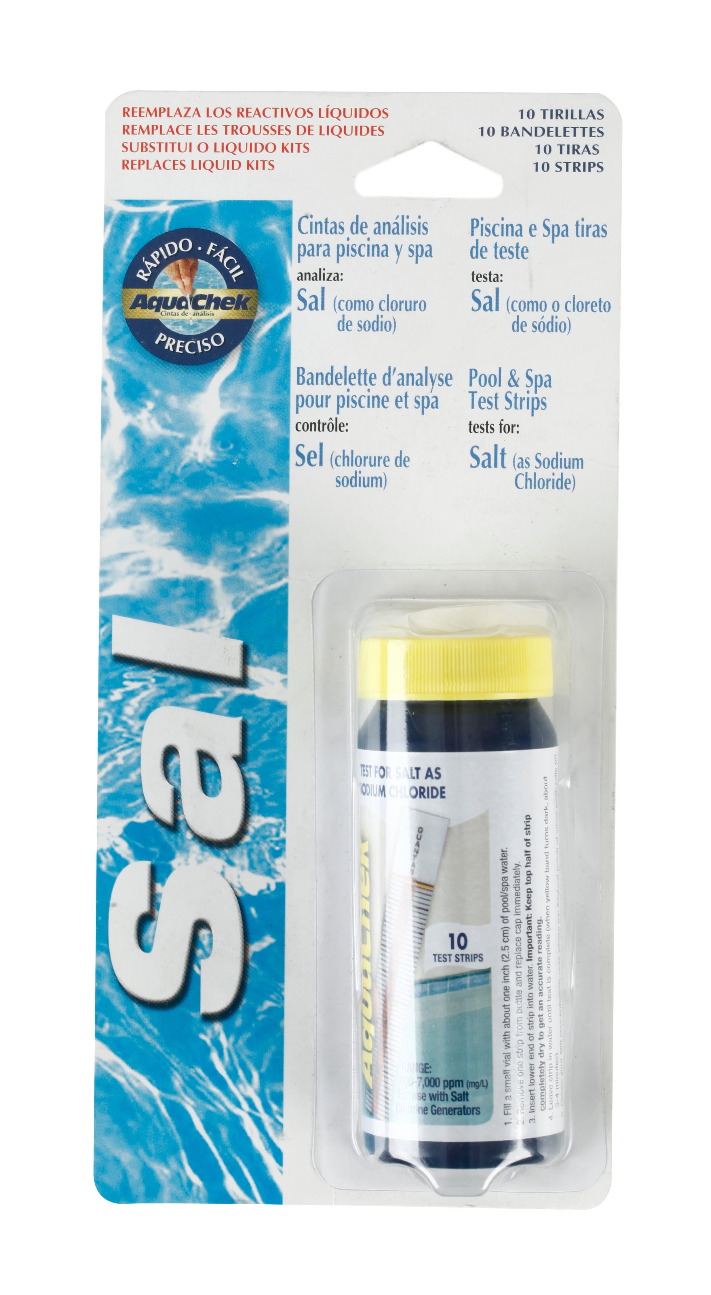 Pack 10 tiras analizador sal Aquacheck QP - 4